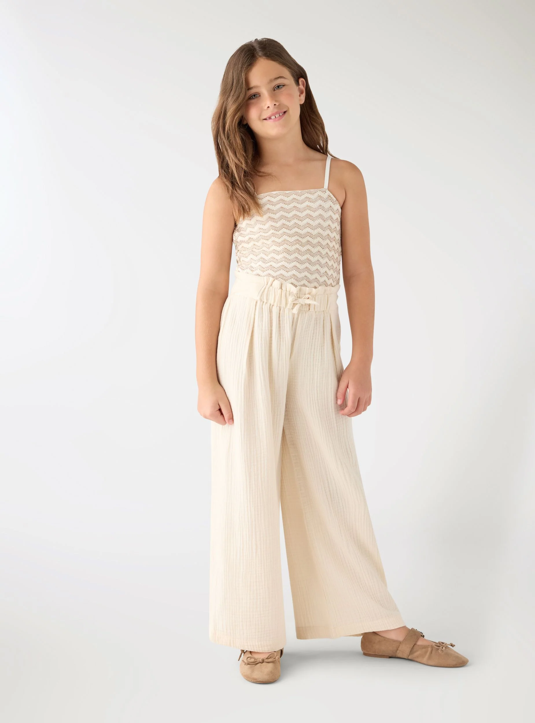 Pantaloni maxi paperbag con coulisse