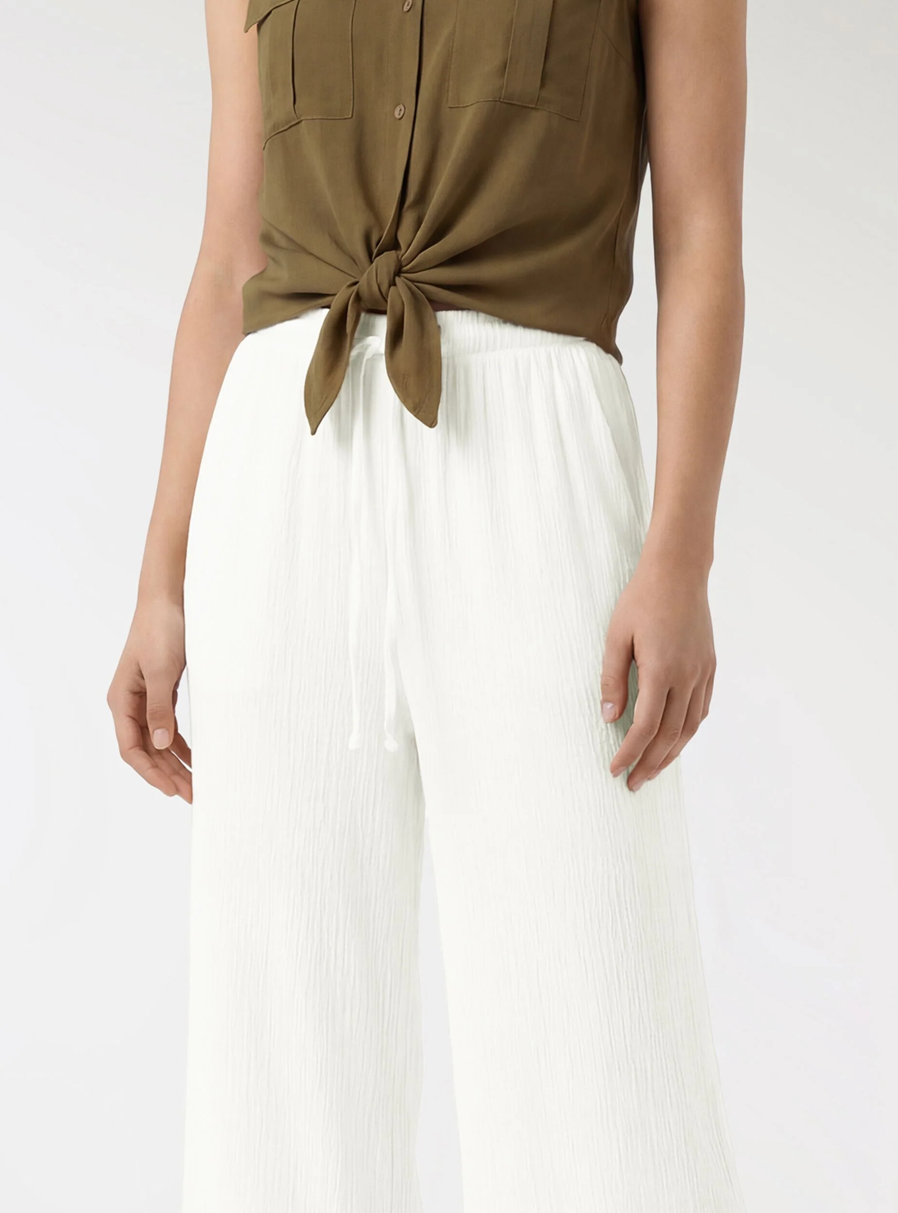 Pantaloni maxi wide leg effetto crinkle - Image 4