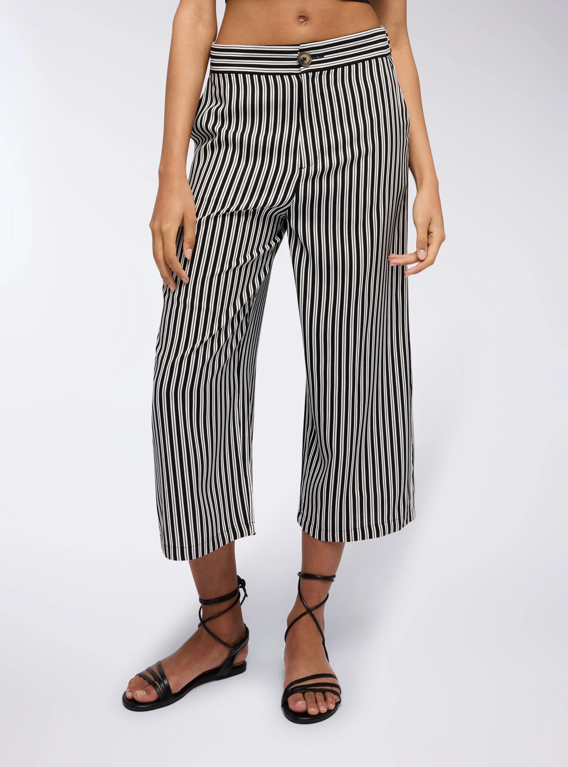 Pantaloni palazzo crop a righe - Image 3