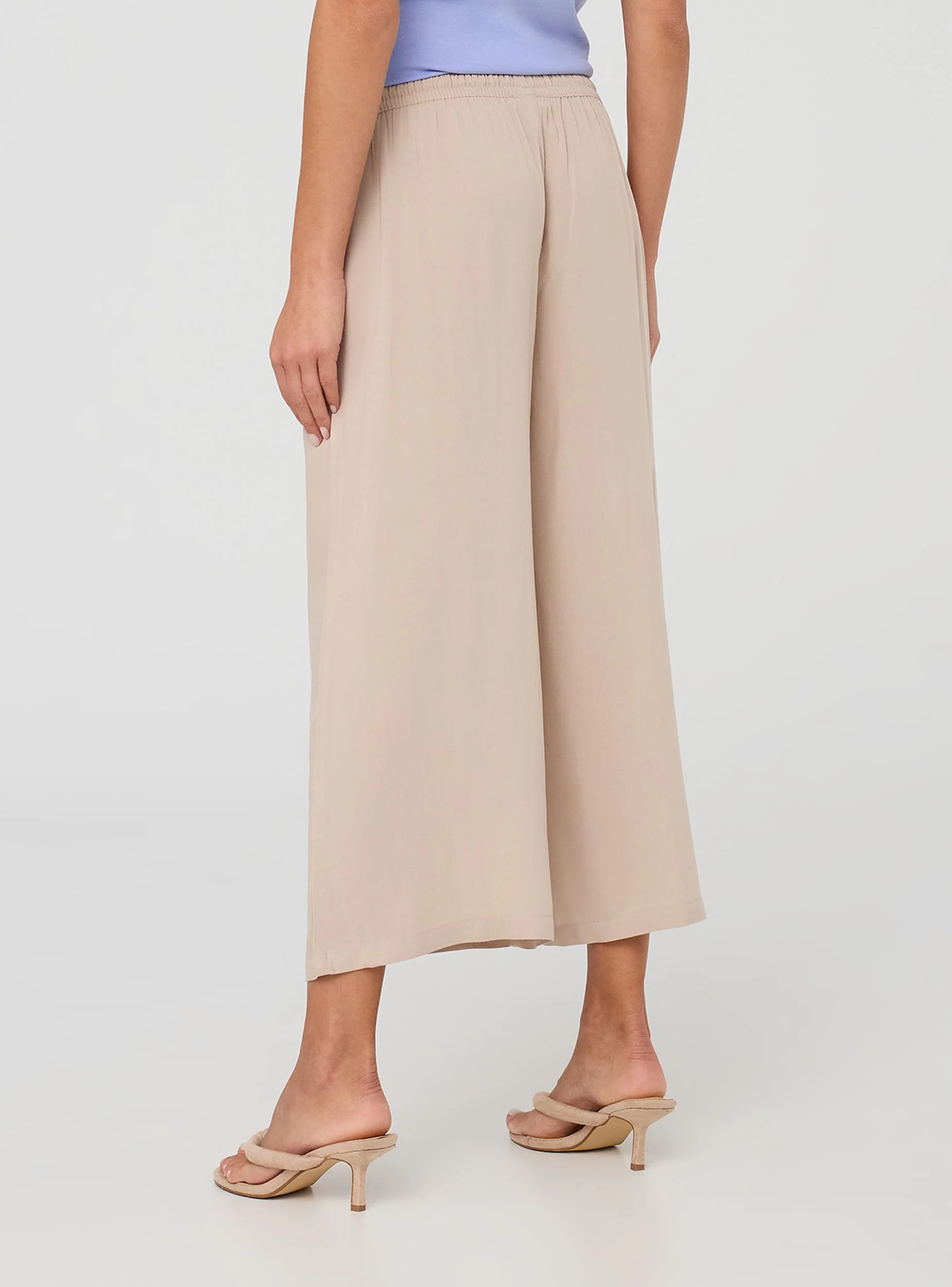 Pantaloni palazzo crop con coulisse - Image 2