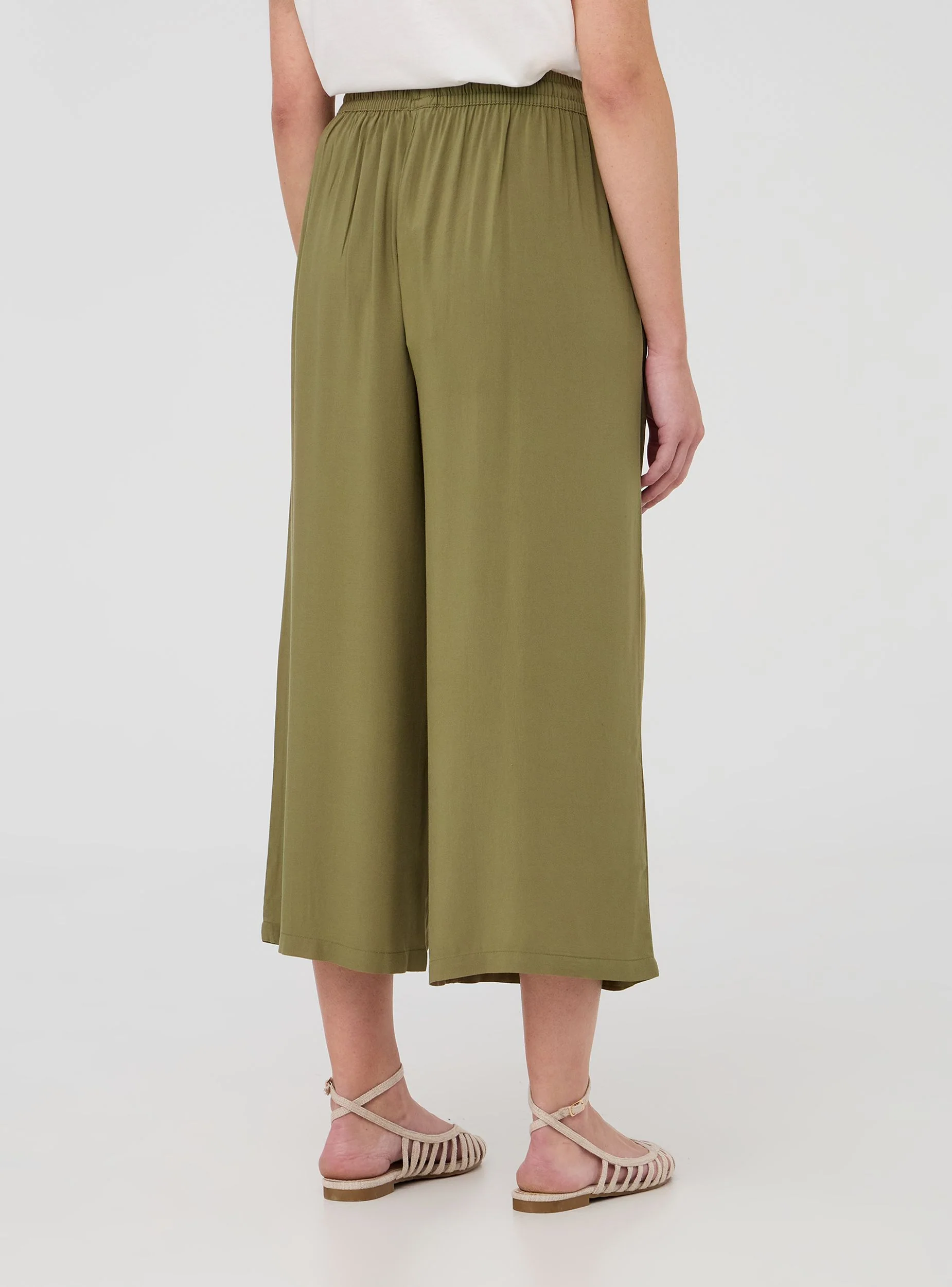 Pantaloni palazzo crop con coulisse - Image 2
