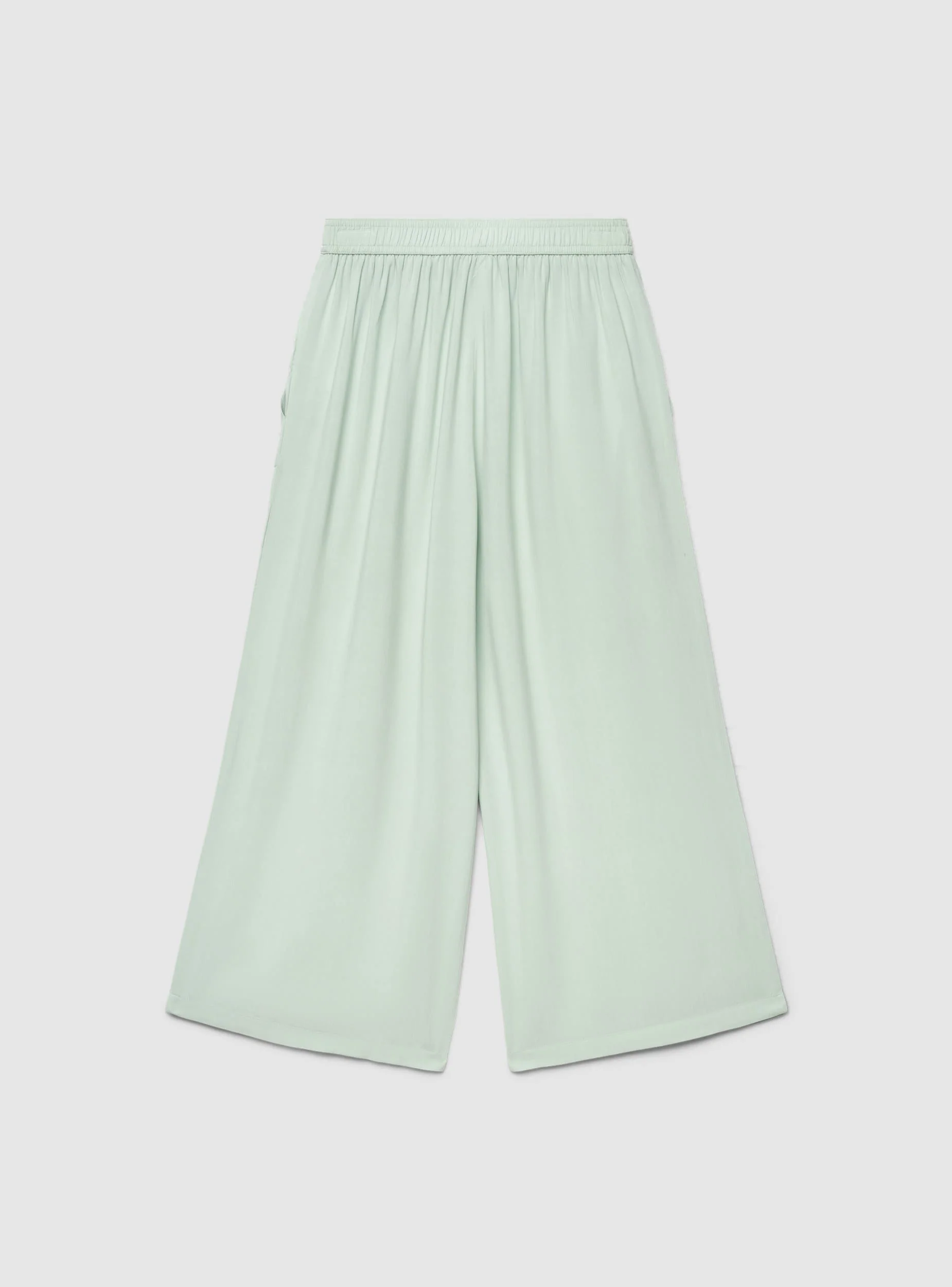 Pantaloni palazzo crop con elastico in vita - Image 3