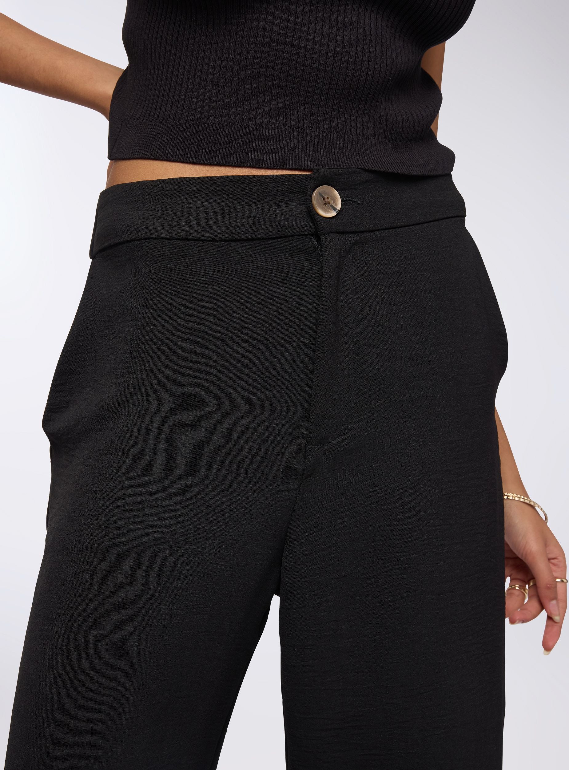 Pantaloni palazzo cropped tinta unita