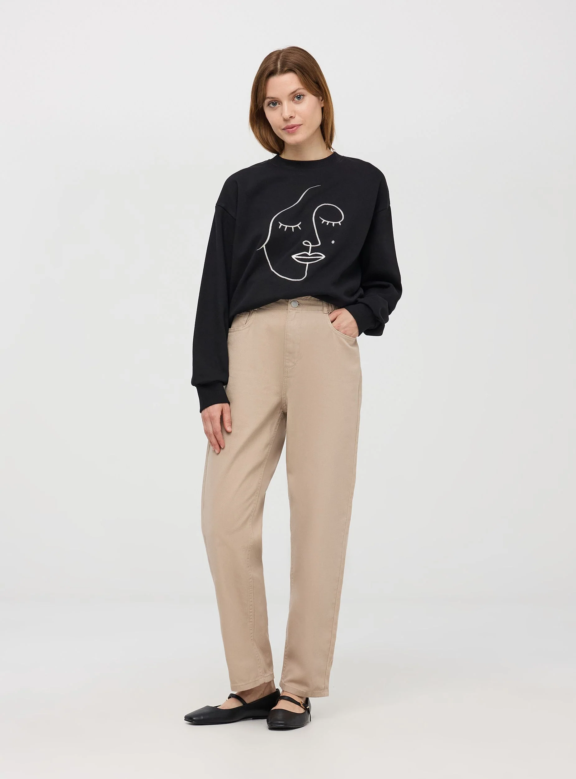 Pantaloni paper bag in twill - Image 2