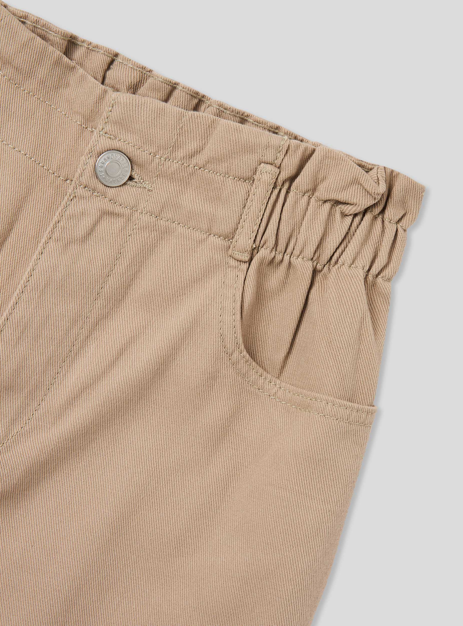Pantaloni paper bag in twill - Image 5