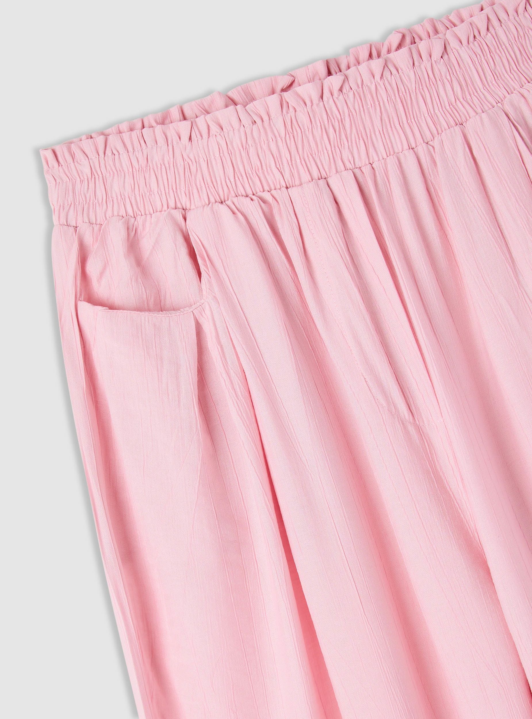 Pantaloni paperbag a gamba ampia con elastico - Image 6