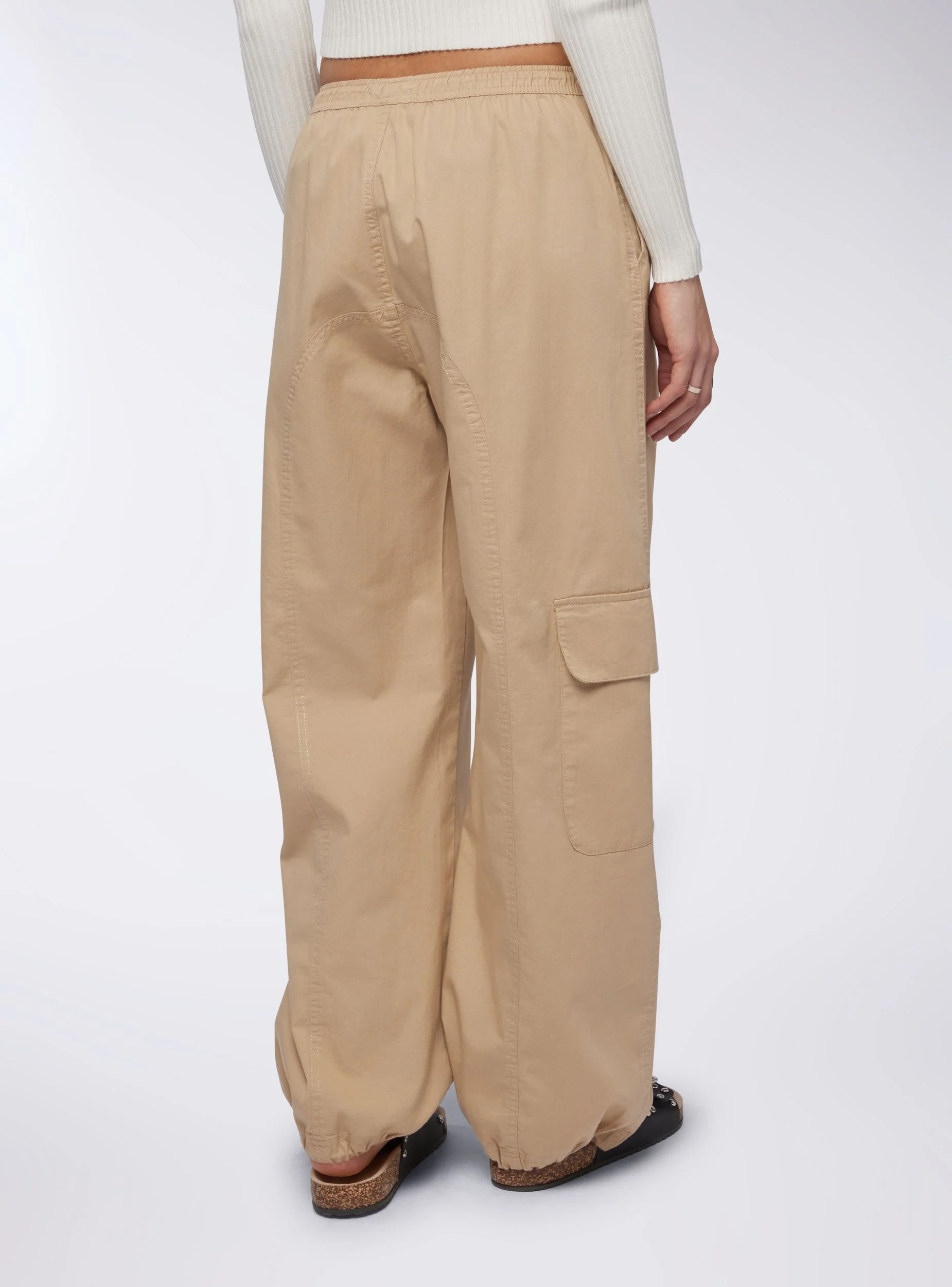 Pantaloni parachute tinta unita - Image 4