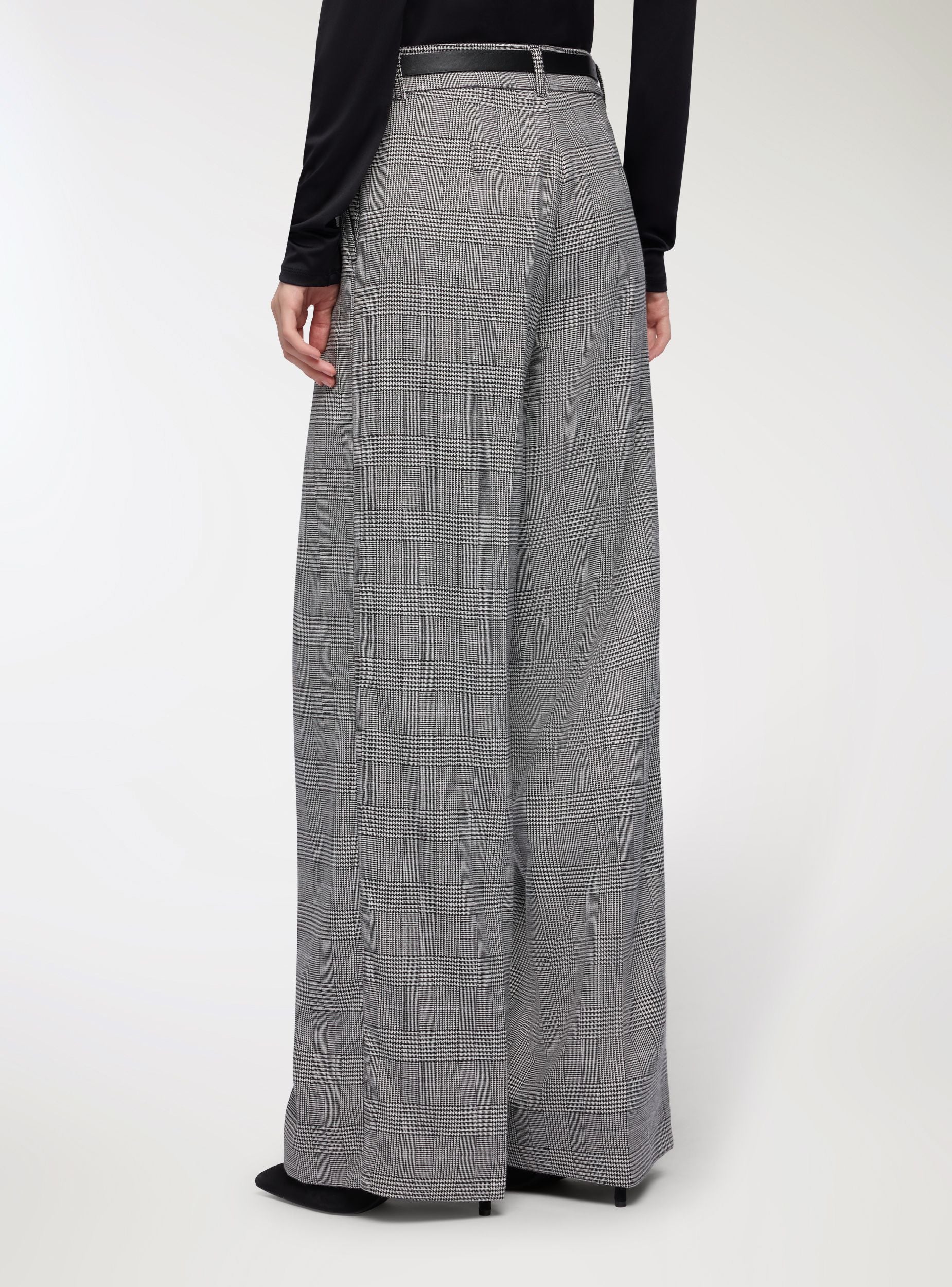 Pantaloni principe di Galles con cintura in tessuto caldo - Image 3