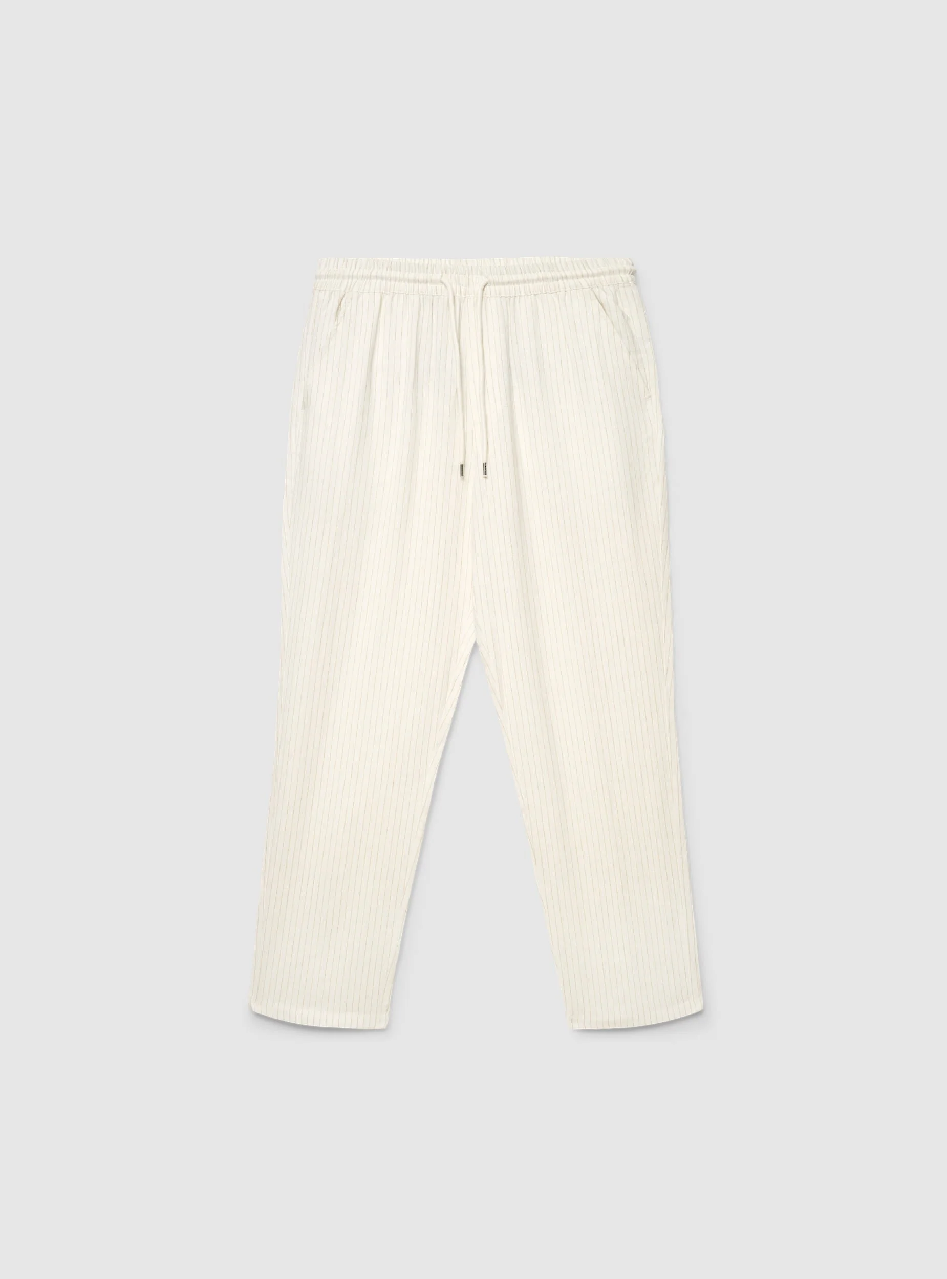 Pantaloni relaxed a righe in lino con coulisse - Image 5