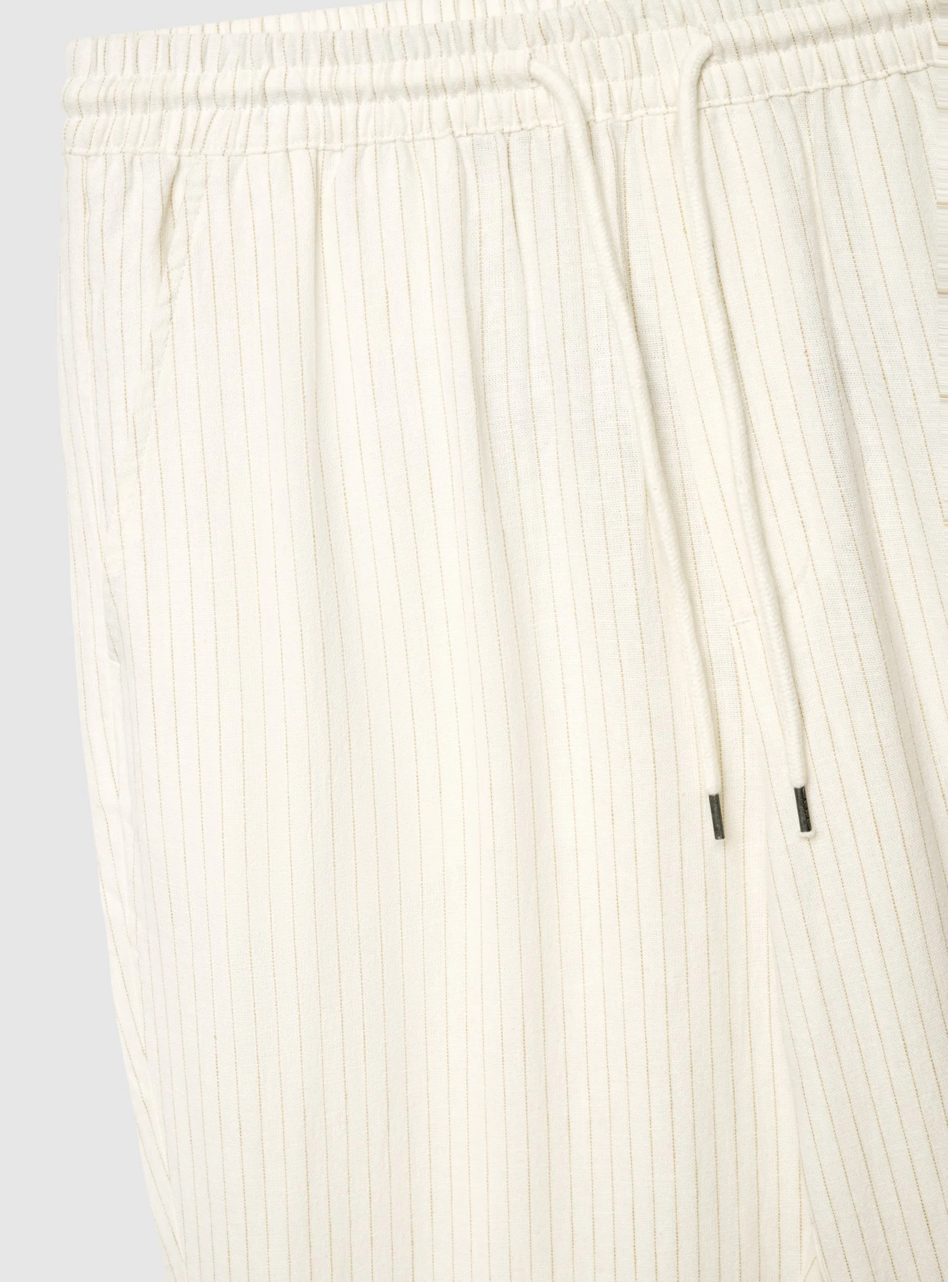 Pantaloni relaxed a righe in lino con coulisse - Image 7