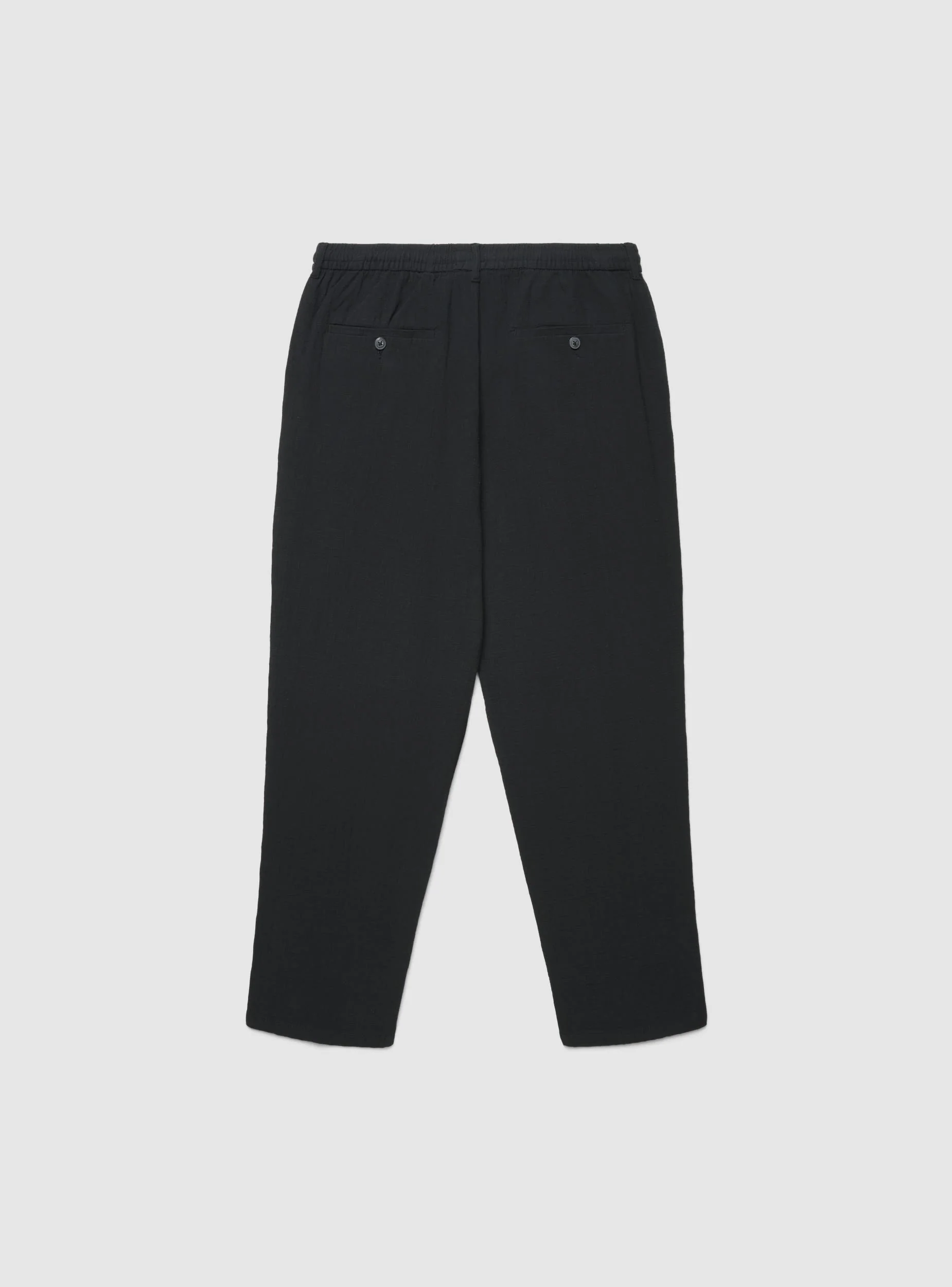 Pantaloni relaxed goffrati a tinta unita con elastico in vita - Image 6