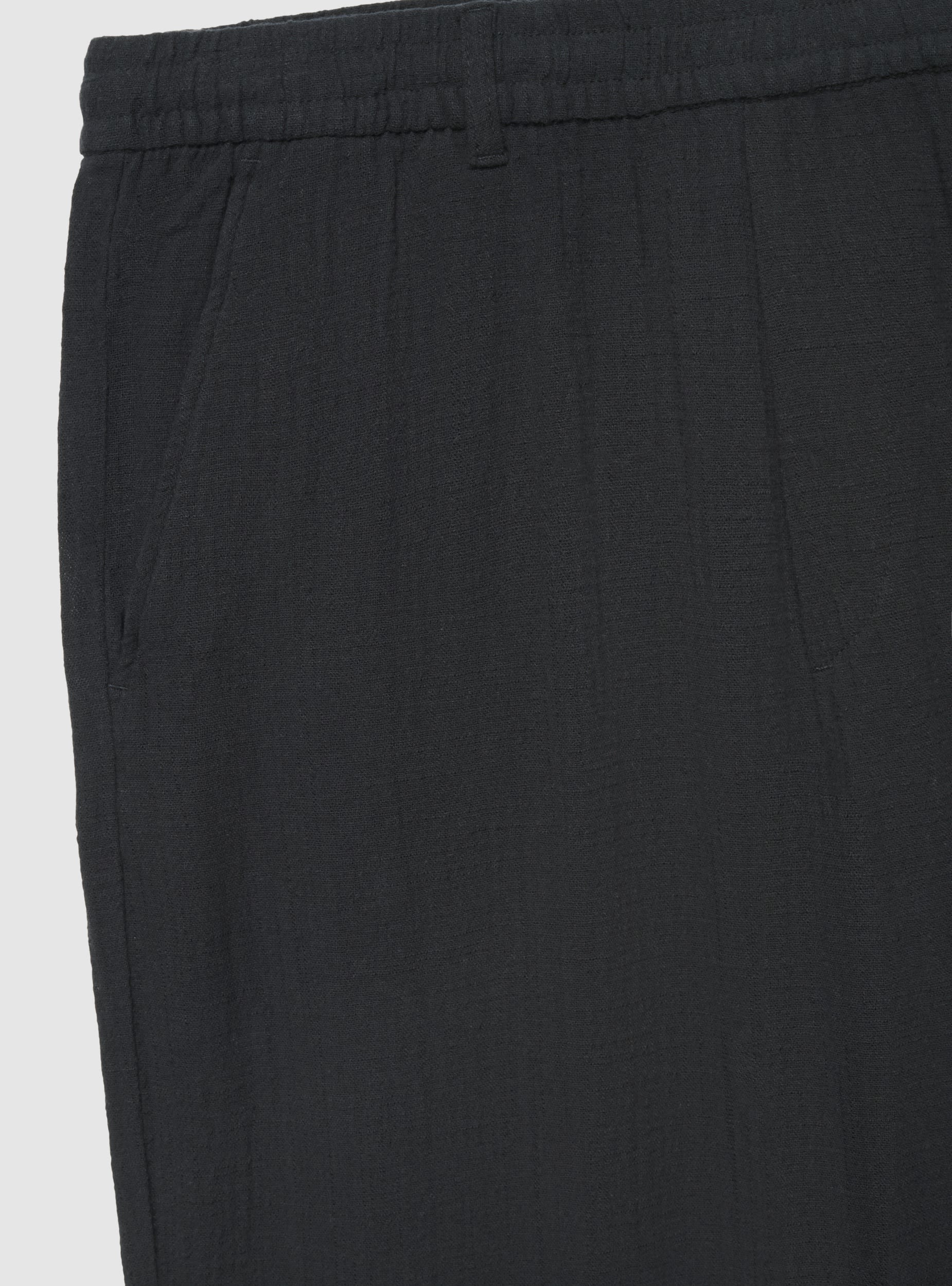 Pantaloni relaxed goffrati a tinta unita con elastico in vita - Image 7