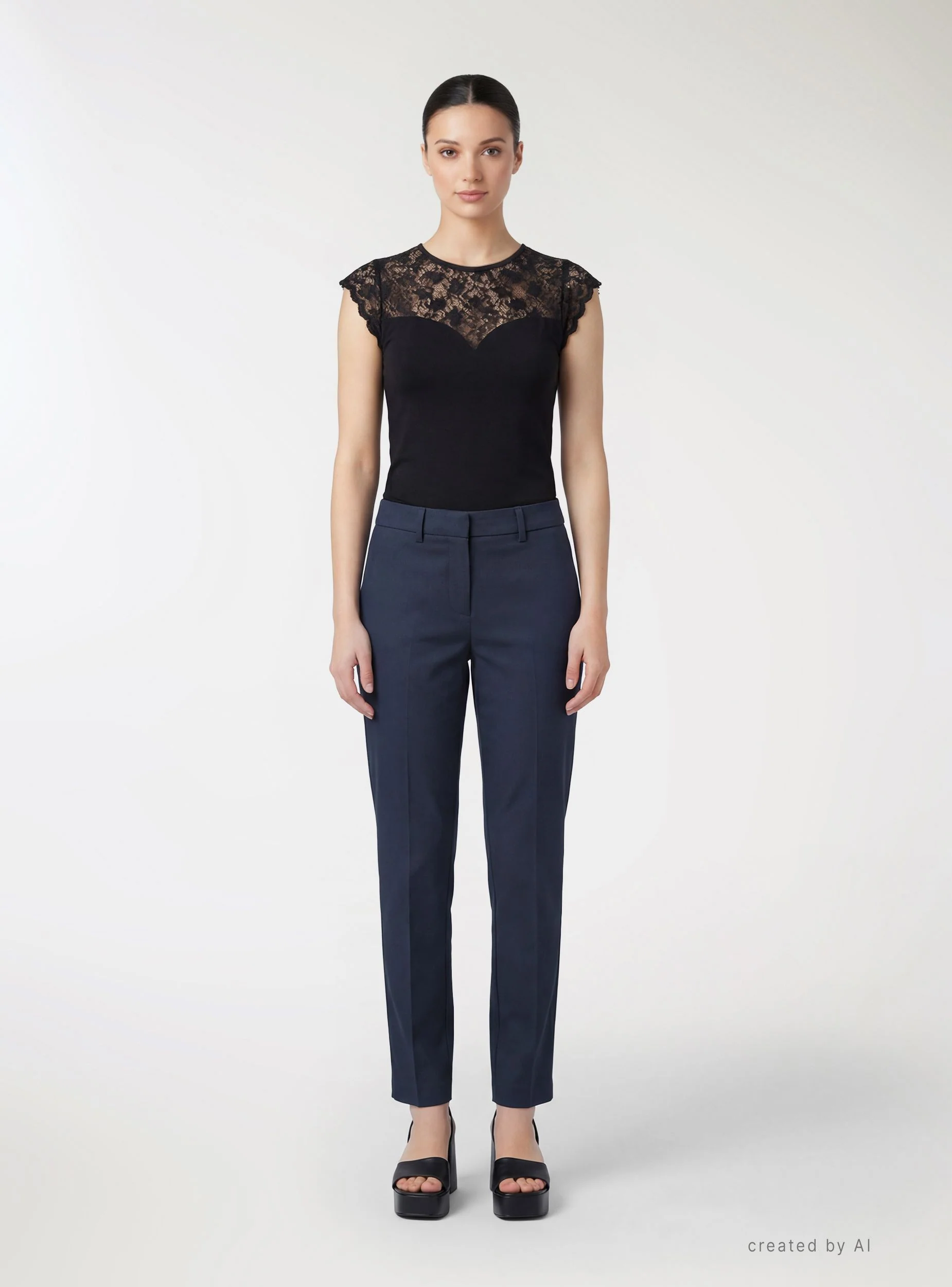Pantaloni skinny in rasatello di cotone a tinta unita