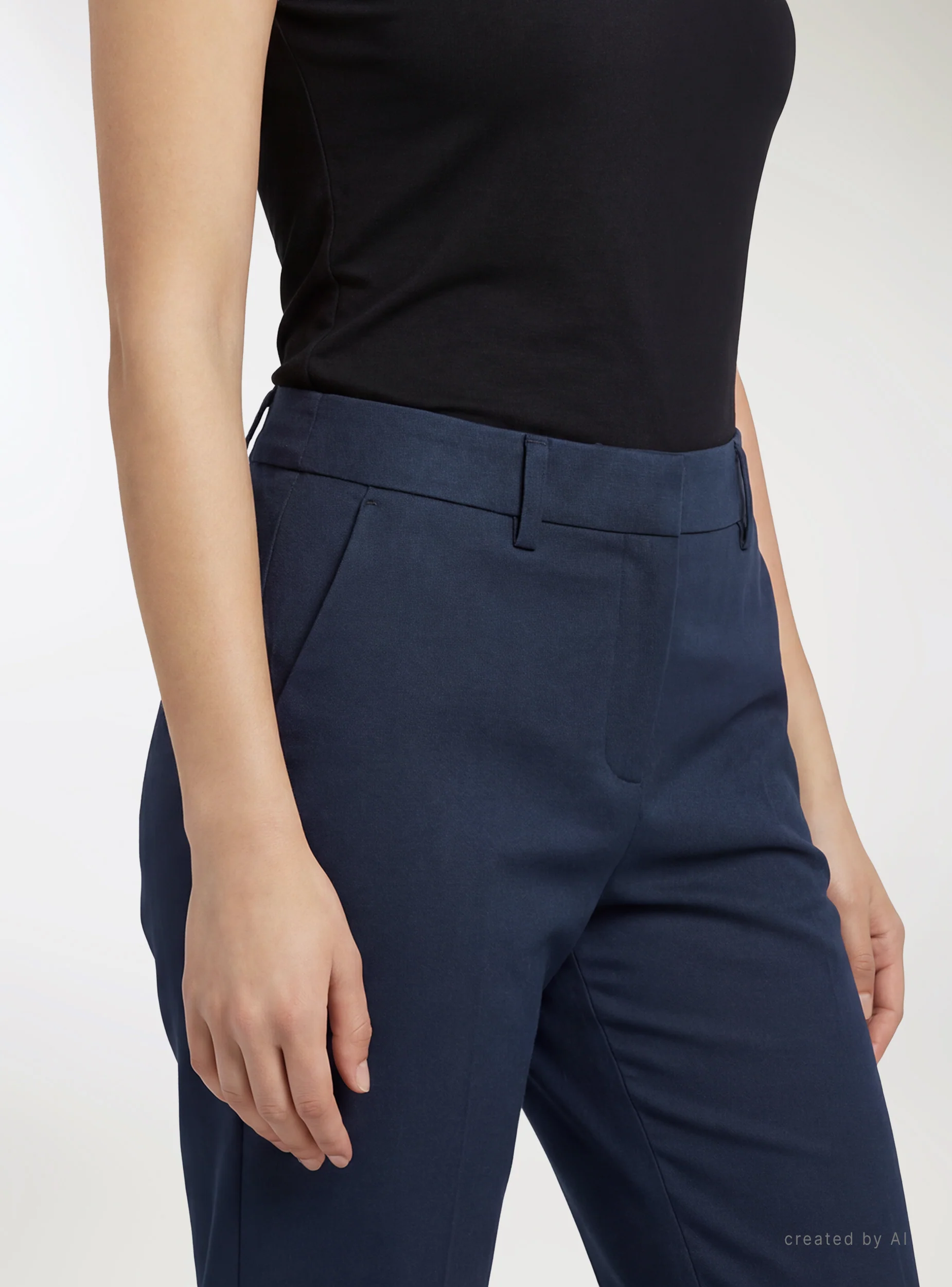 Pantaloni skinny in rasatello di cotone a tinta unita - Image 4