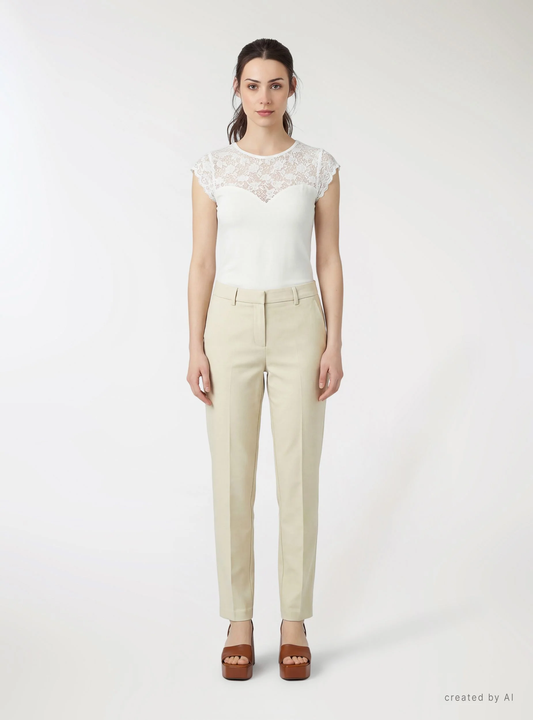Pantaloni skinny in rasatello di cotone a tinta unita