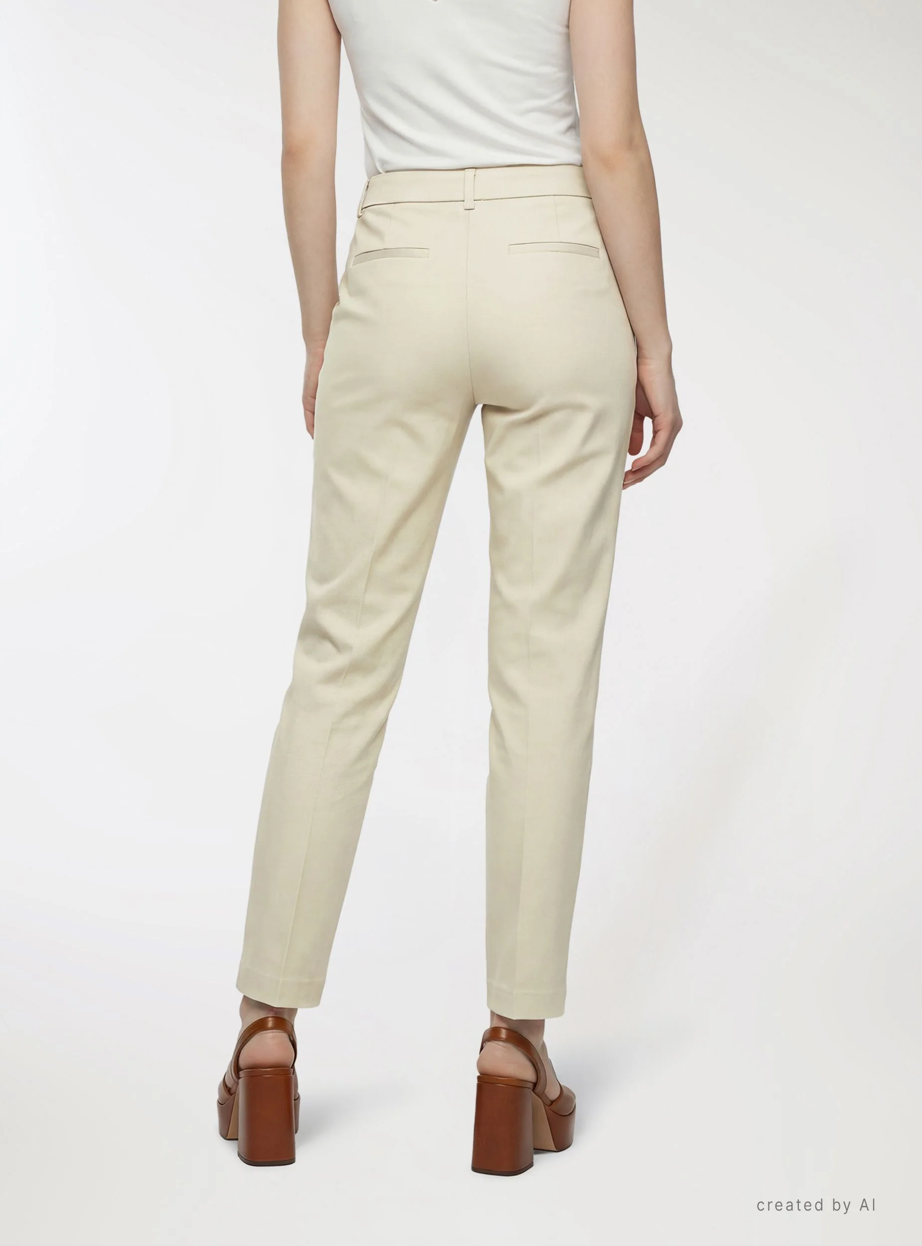Pantaloni skinny in rasatello di cotone a tinta unita - Image 3