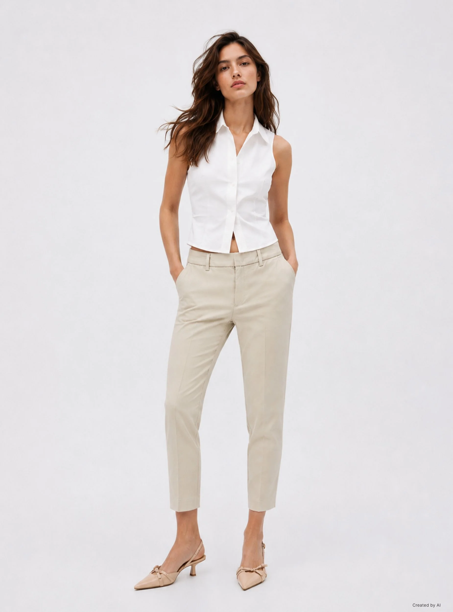 Pantaloni skinny in rasatello di cotone a tinta unita - Image 8