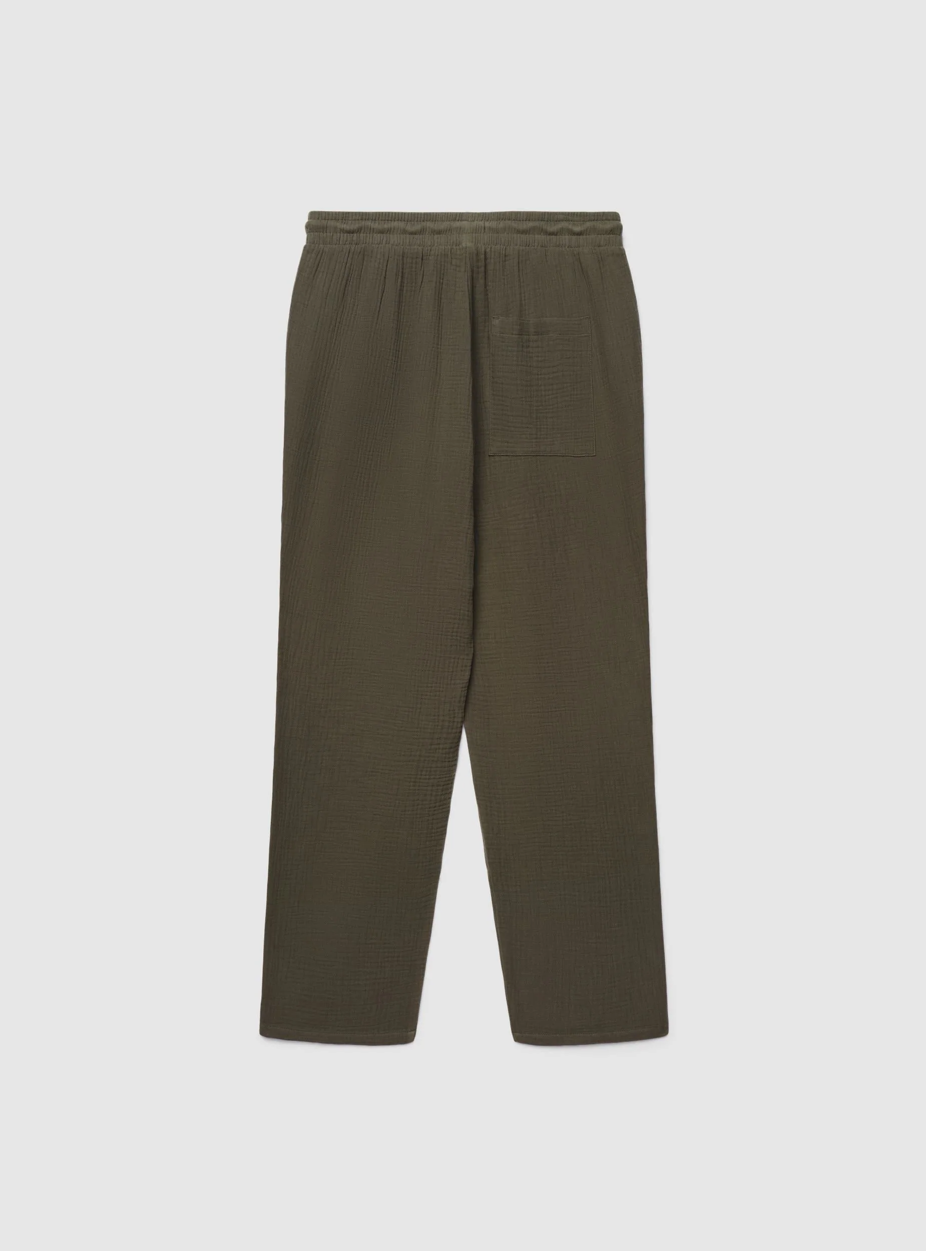 Pantaloni straight con coulisse in tessuto morbido - Image 5