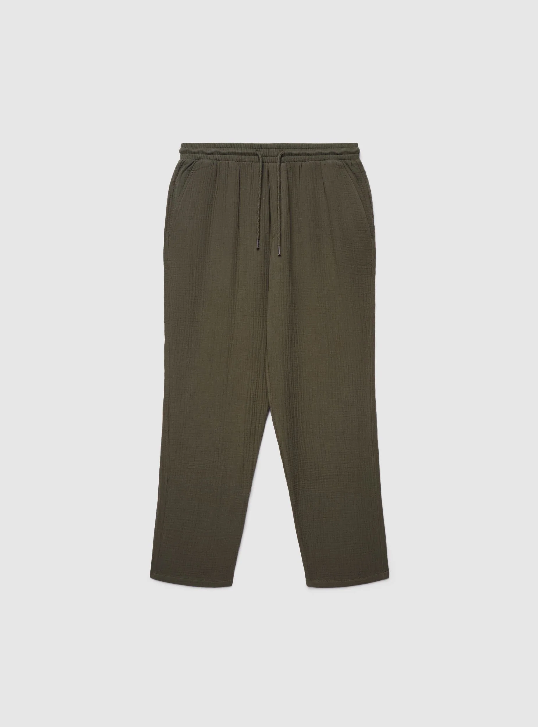 Pantaloni straight con coulisse in tessuto morbido - Image 6
