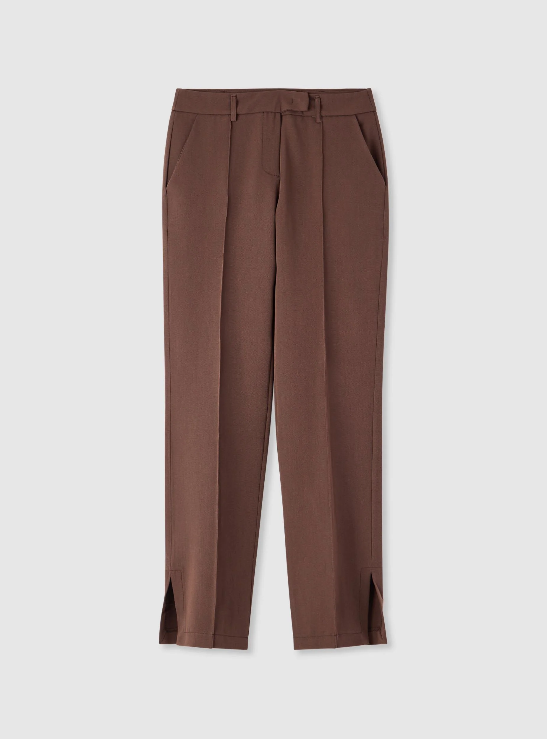 Pantaloni straight con pinces e spacchi - Image 6