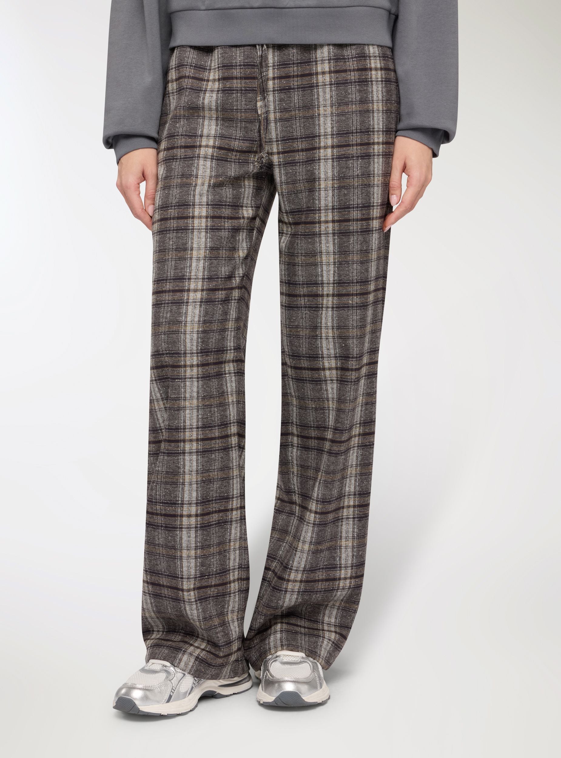 Pantaloni straight in flanella a quadri - Image 3