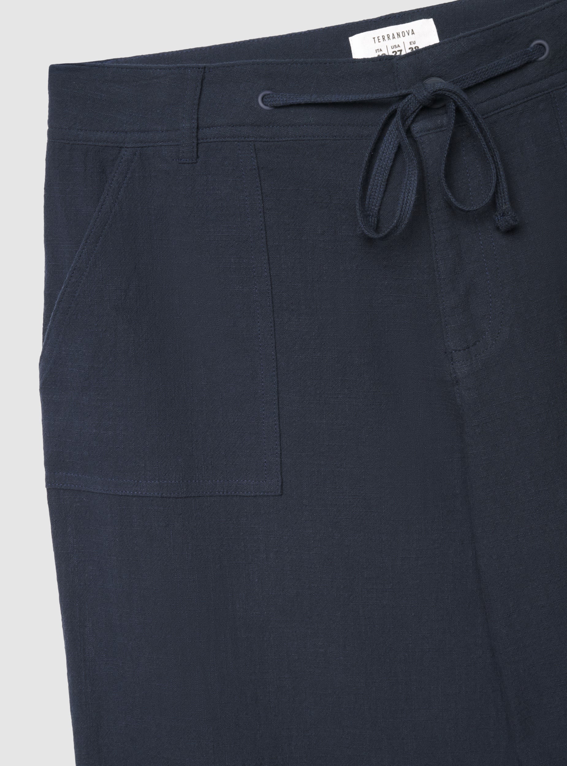 Pantaloni straight vita bassa effetto lino - Image 5
