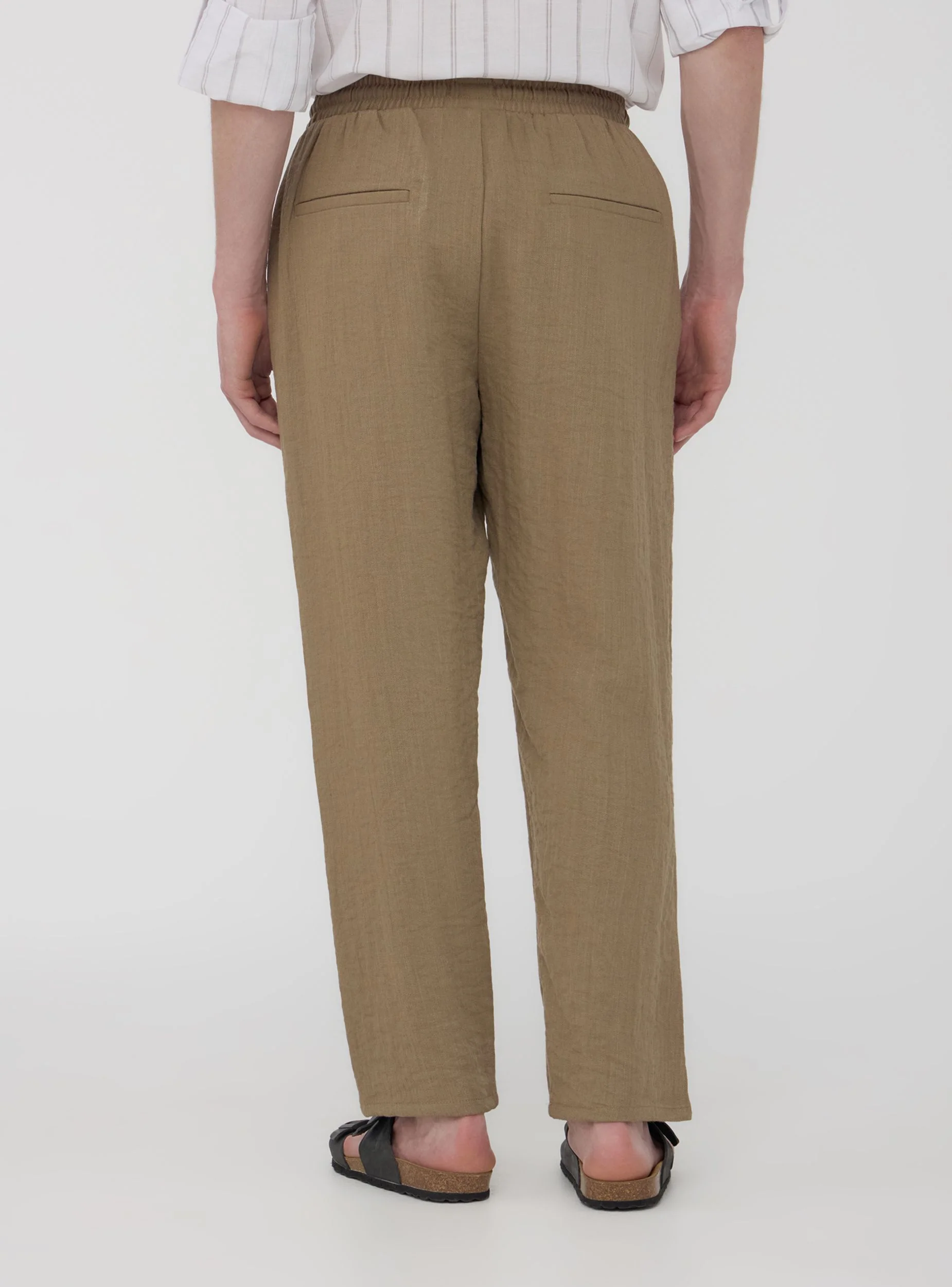 Pantaloni tessuto goffrato con elastico - Image 2