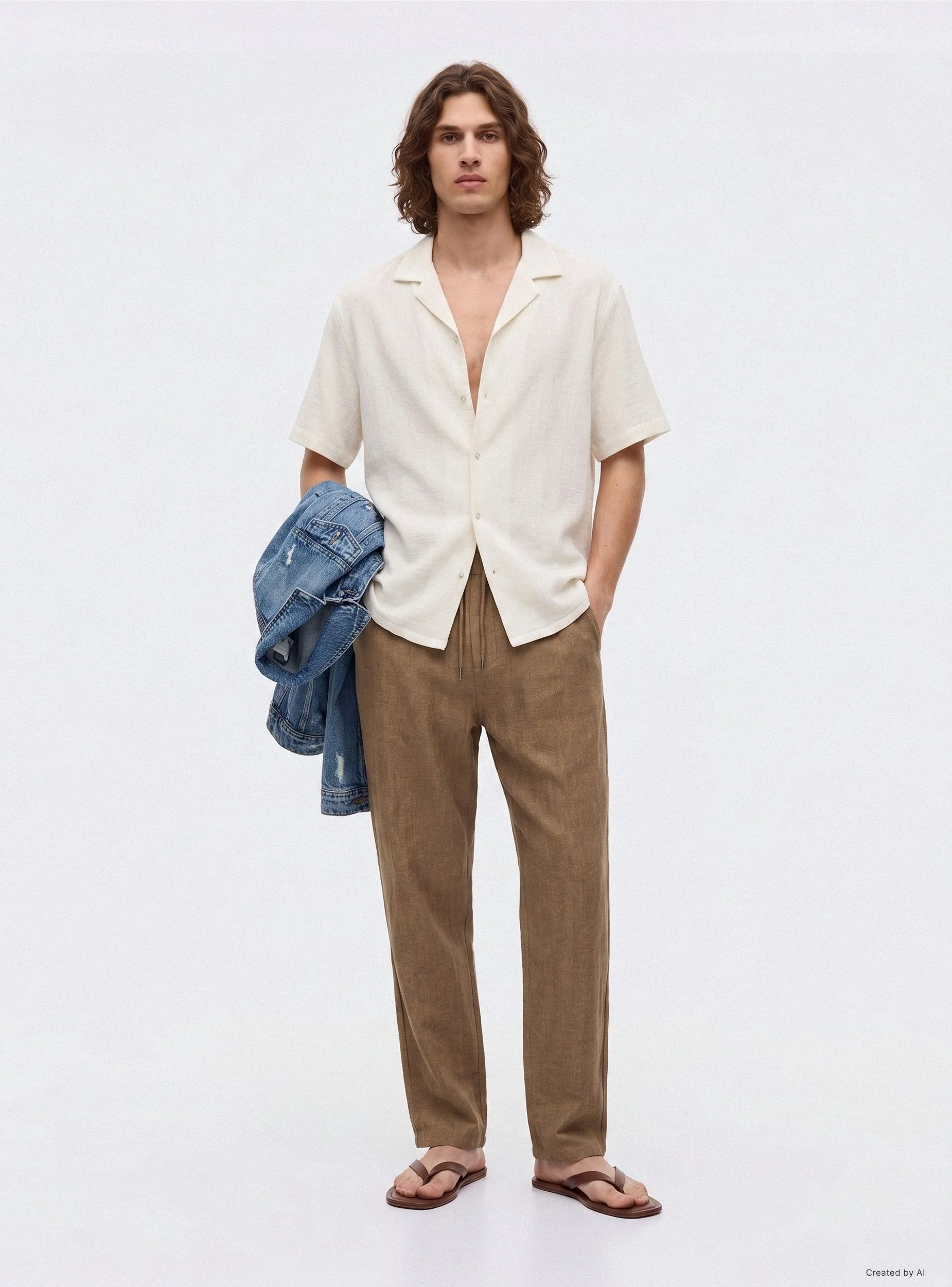 Pantaloni tessuto goffrato con elastico - Image 7
