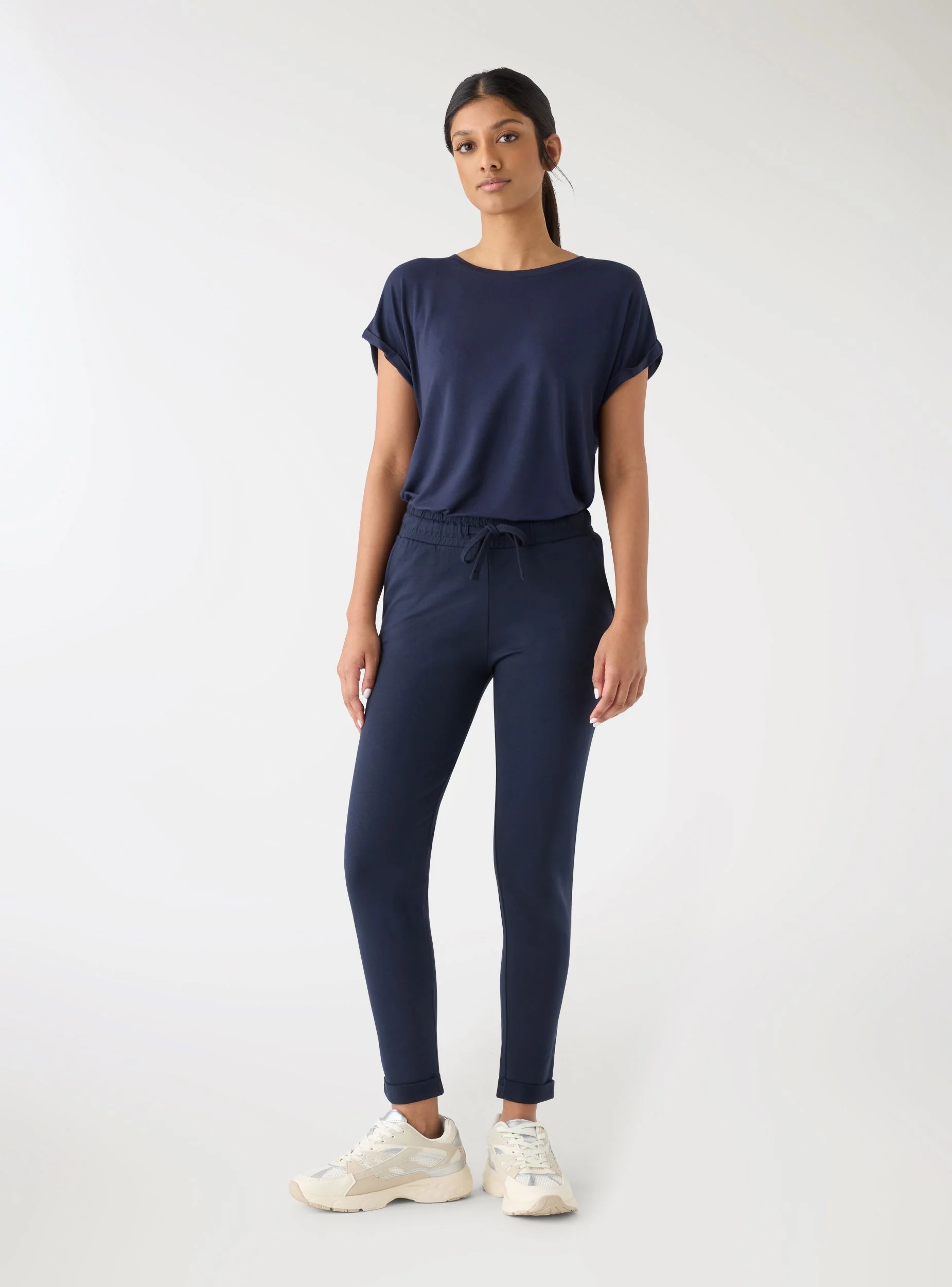 Pantaloni tuta chino a tinta unita