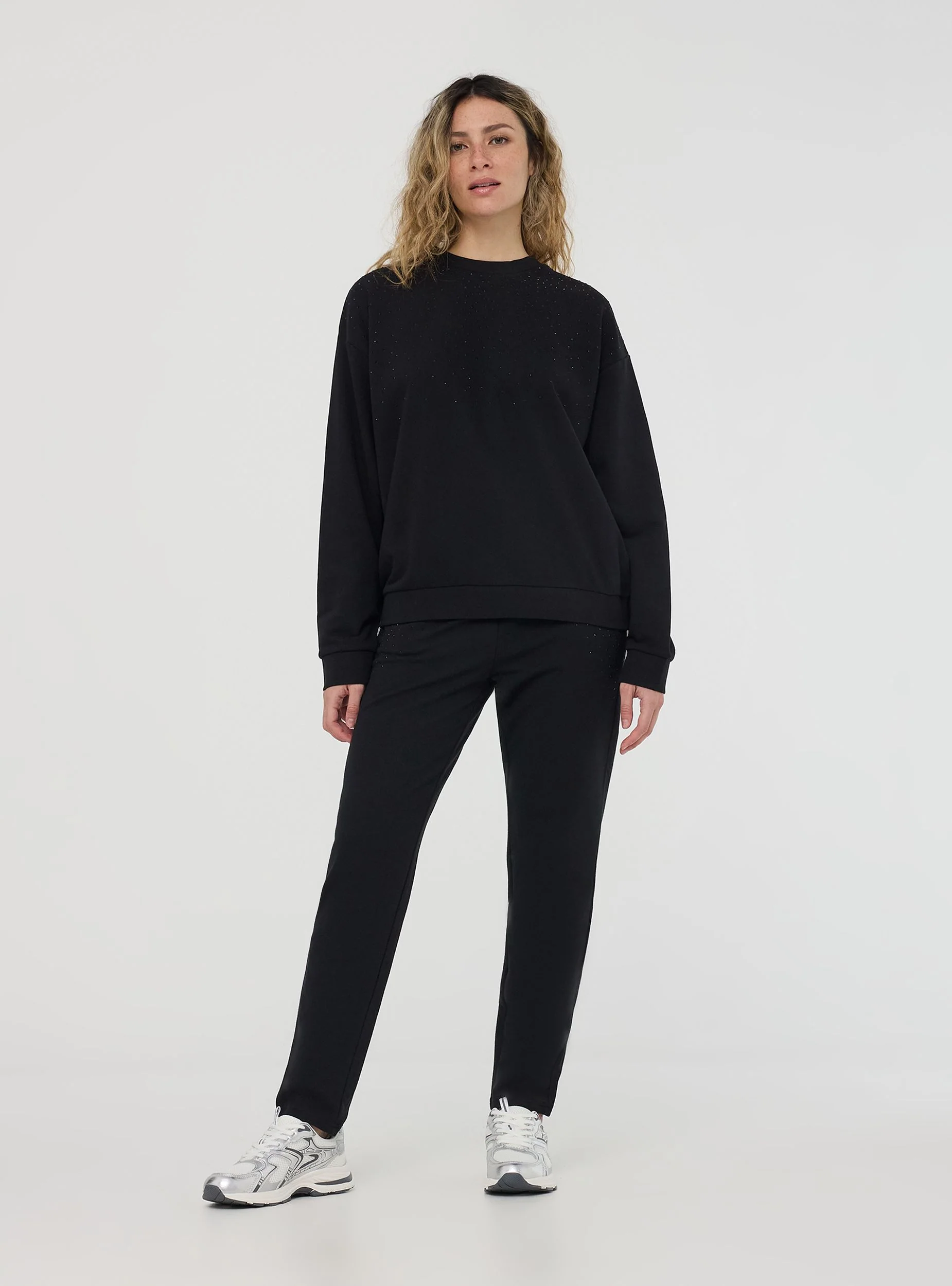 Pantaloni tuta chino skinny con strass - Image 2