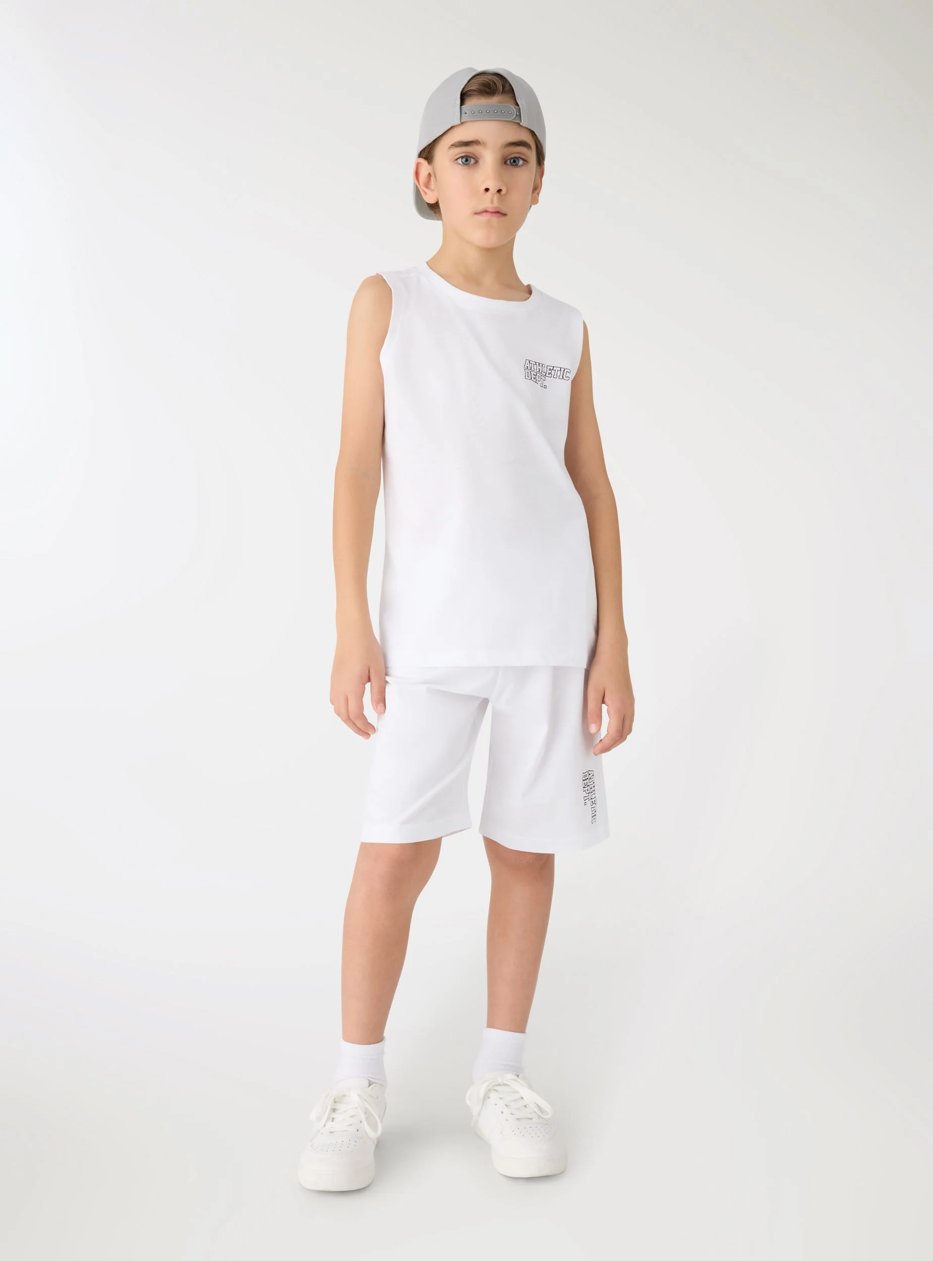 Pantaloni tuta corti con stampa lettering