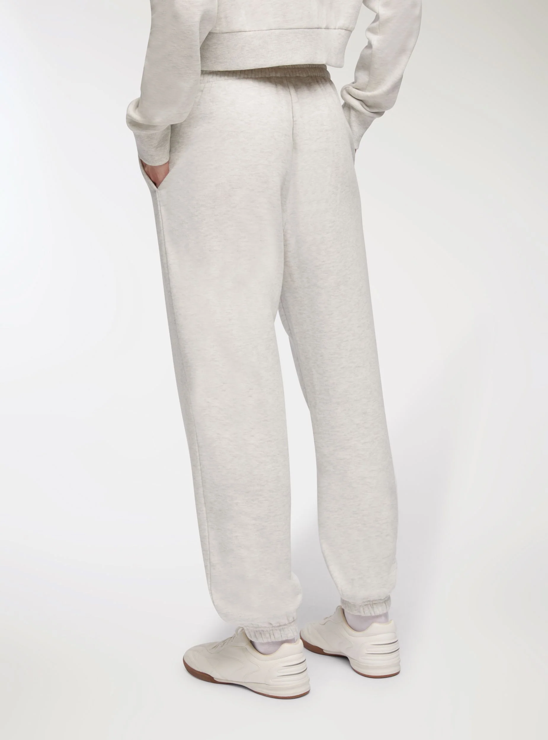 Pantaloni tuta vita alta con polsini