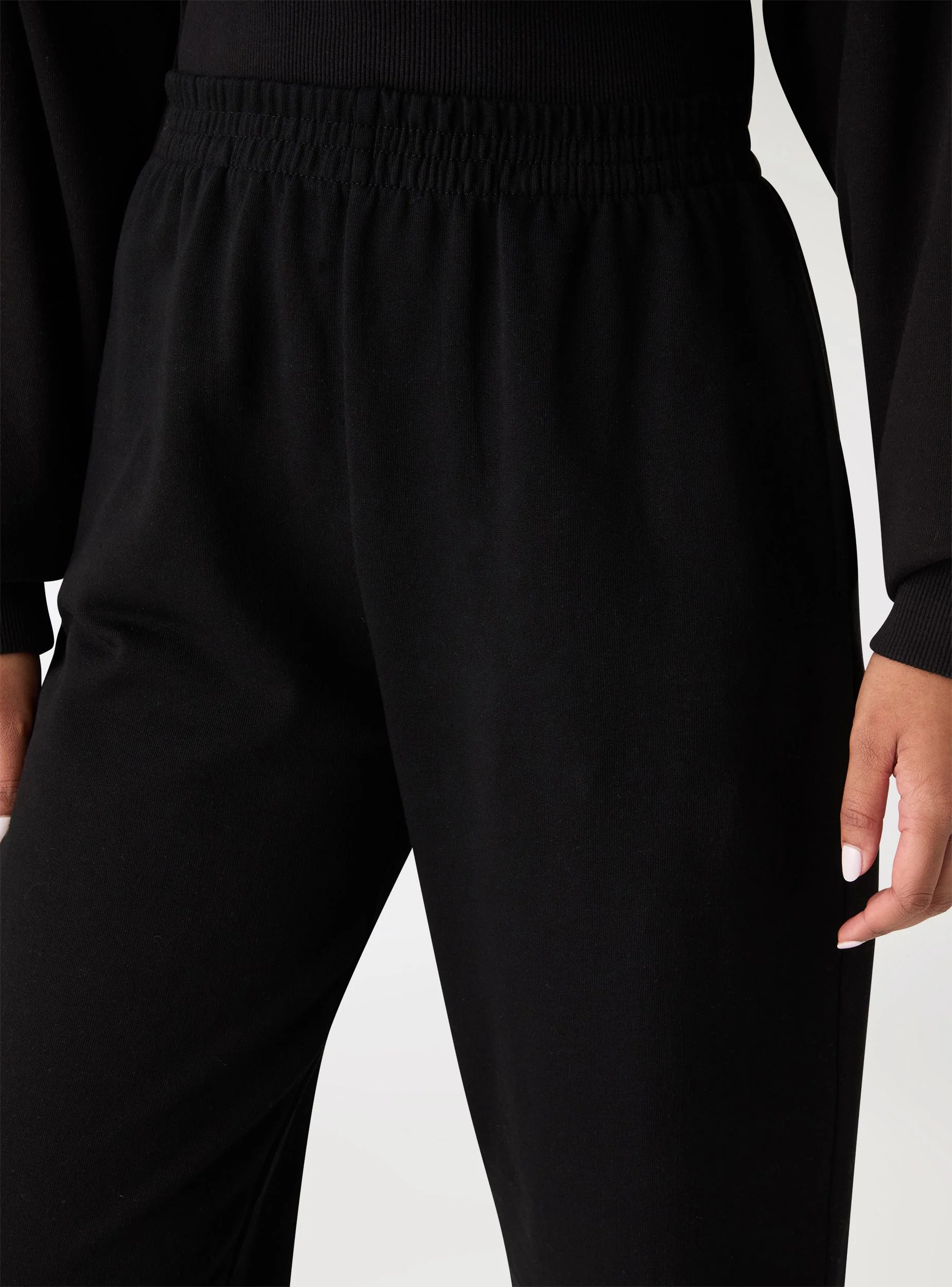 Pantaloni tuta vita alta tinta unita - Image 2
