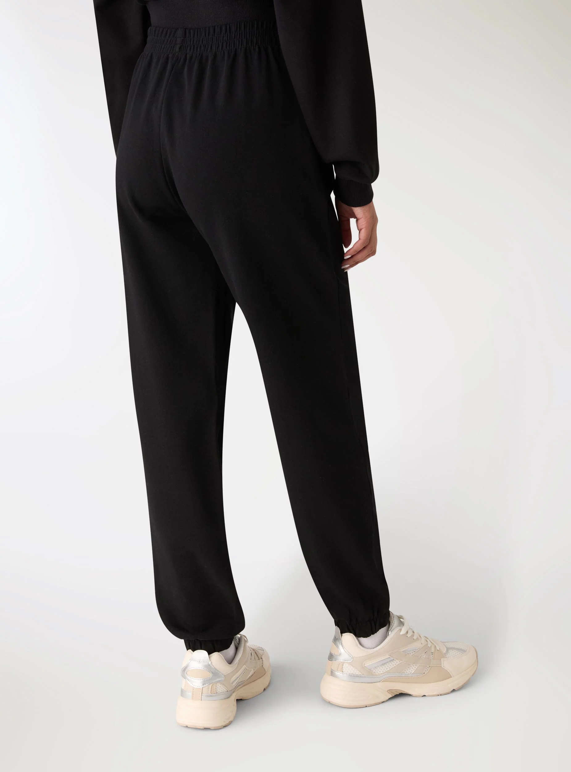Pantaloni tuta vita alta tinta unita - Image 4