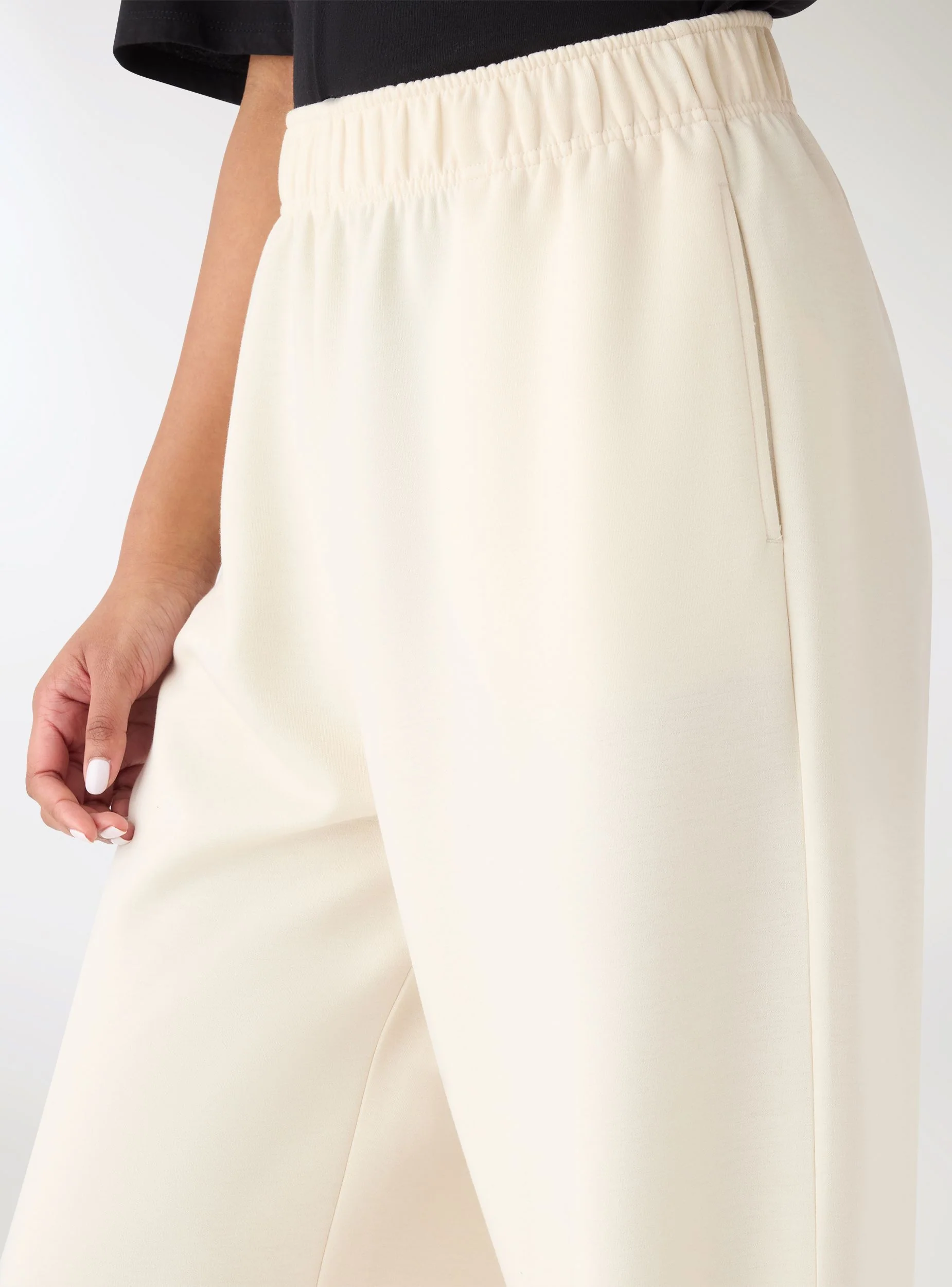 Pantaloni tuta wide leg a tinta unita - Image 4