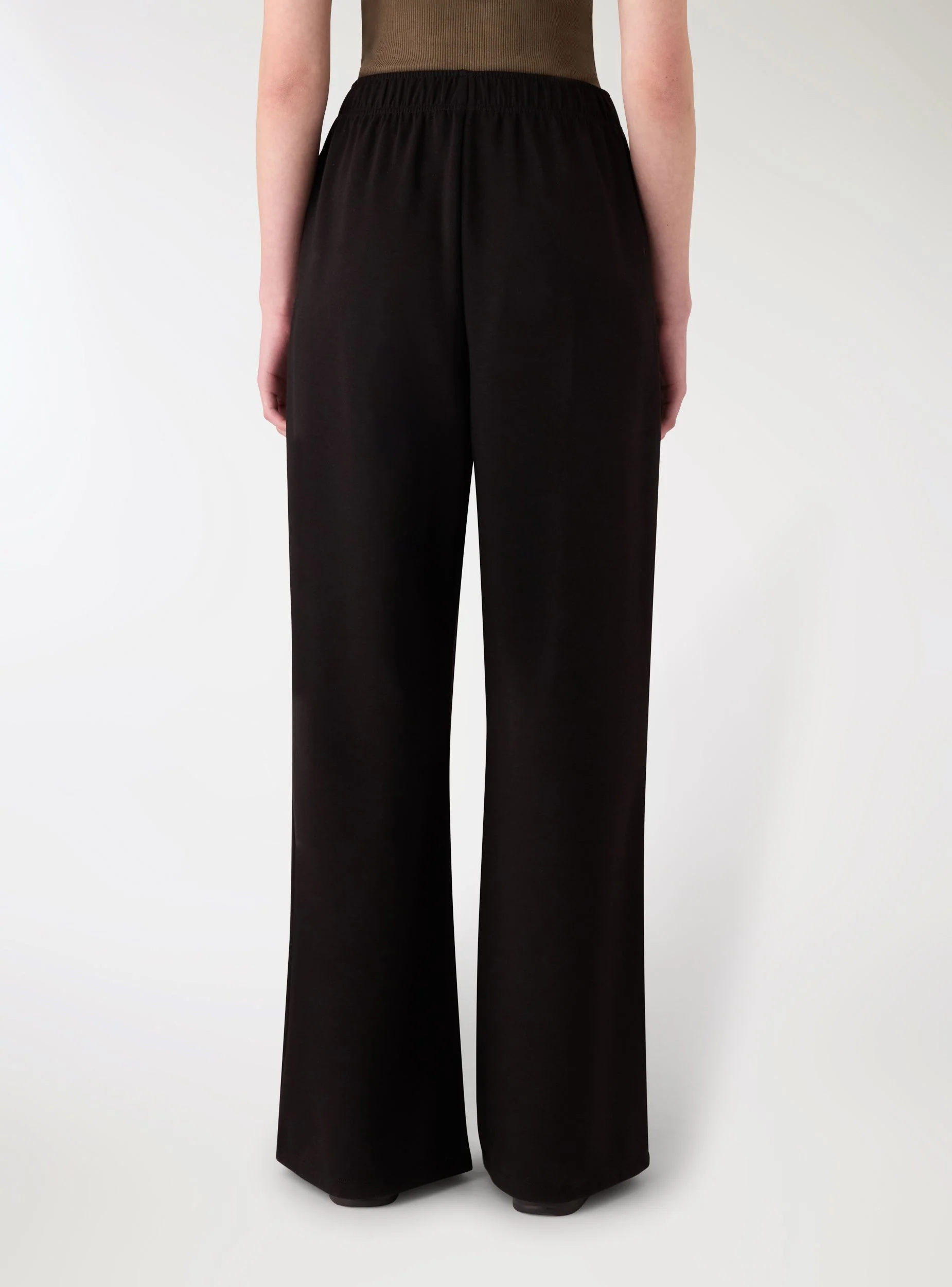 Pantaloni tuta wide leg a tinta unita - Image 3