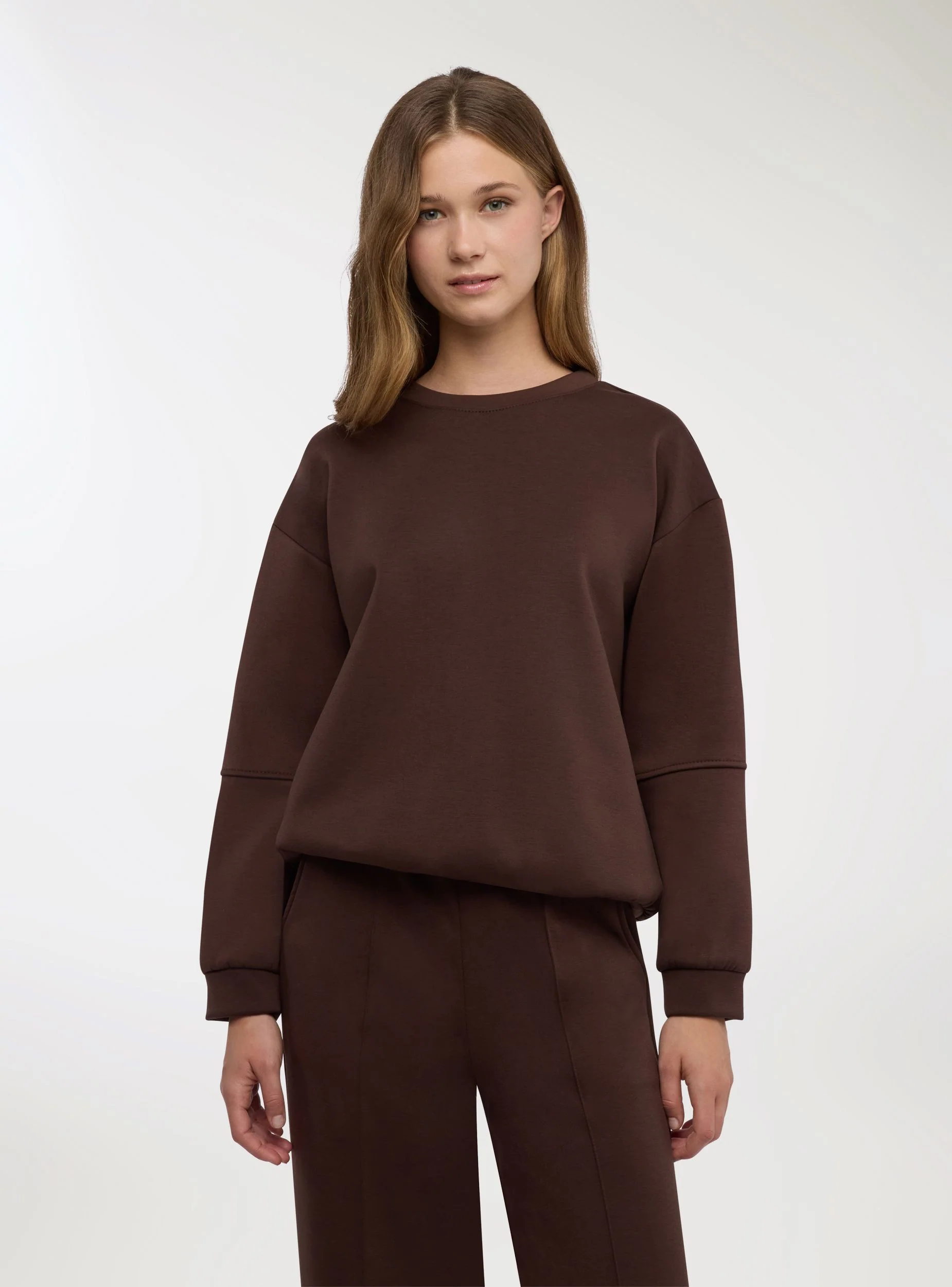 Pantaloni tuta wide leg con nervature - Image 2