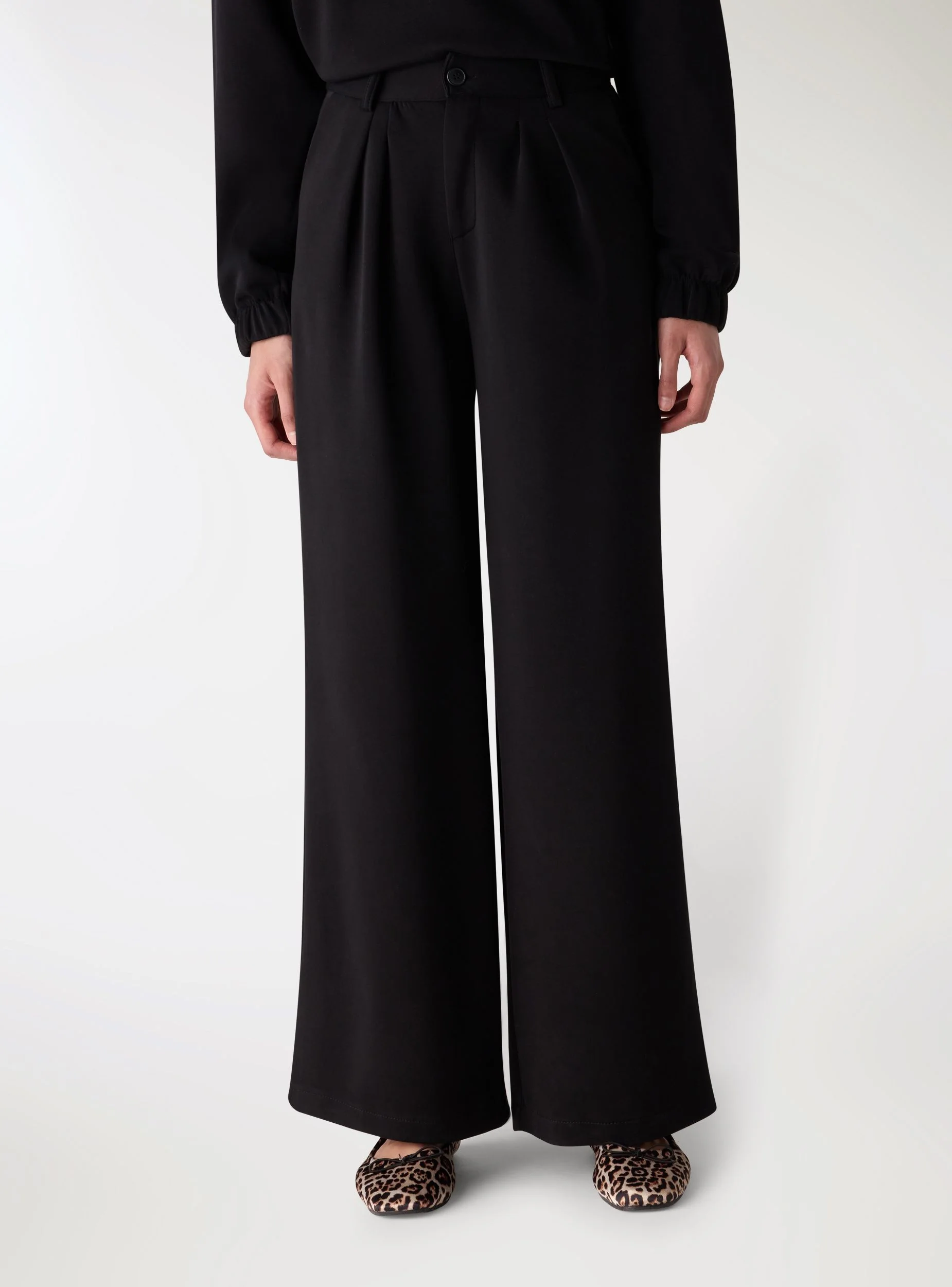 Pantaloni tuta wide leg con pinces - Image 2