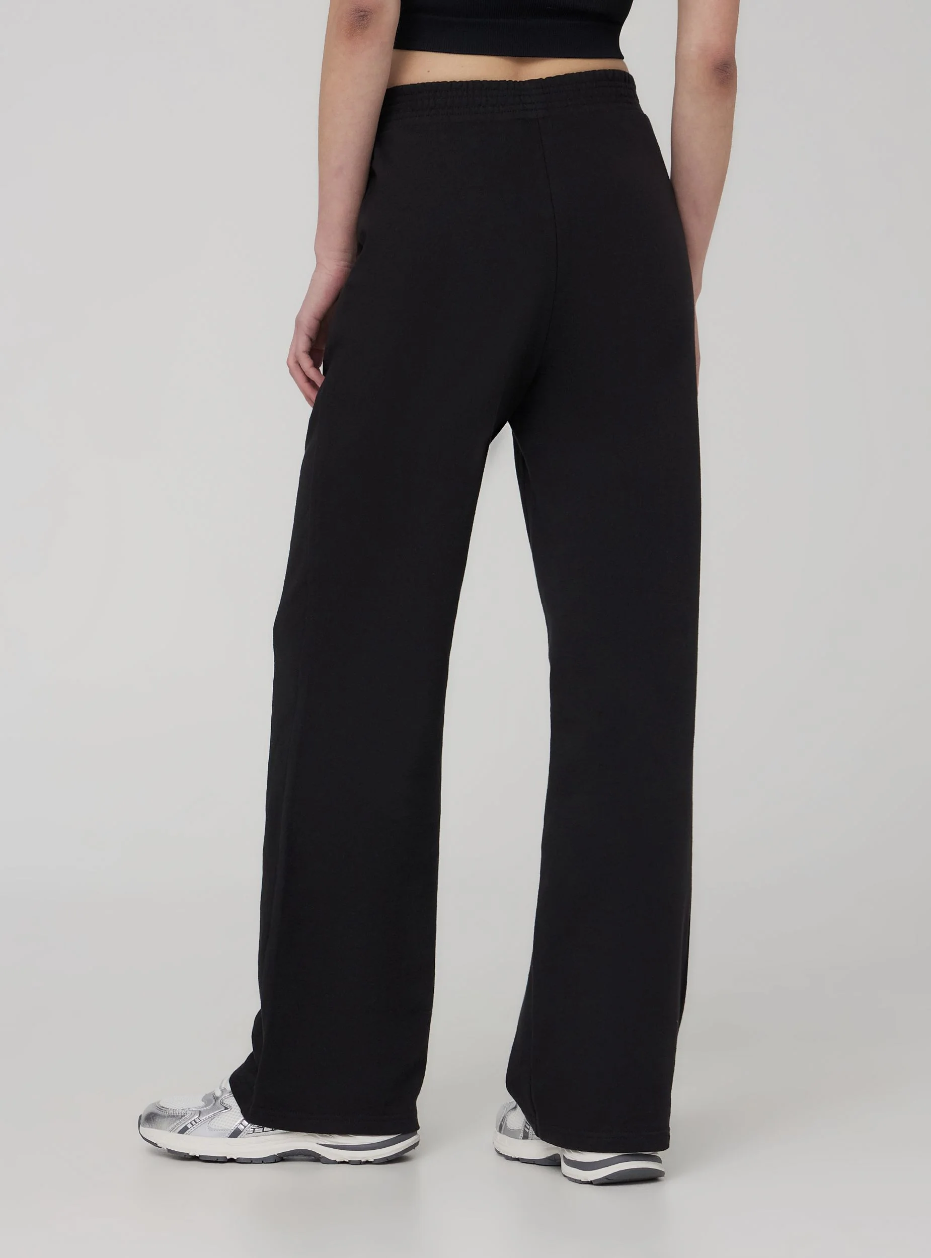 Pantaloni tuta wide leg con ricamo college - Image 2