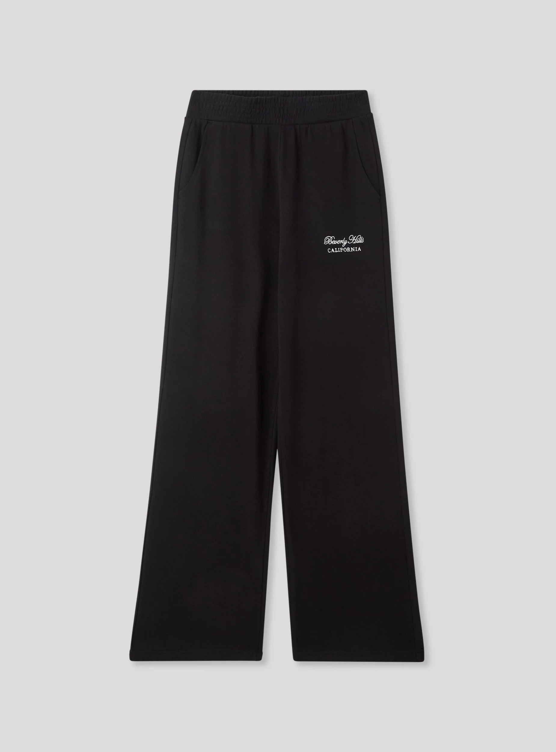 Pantaloni tuta wide leg con ricamo college - Image 4