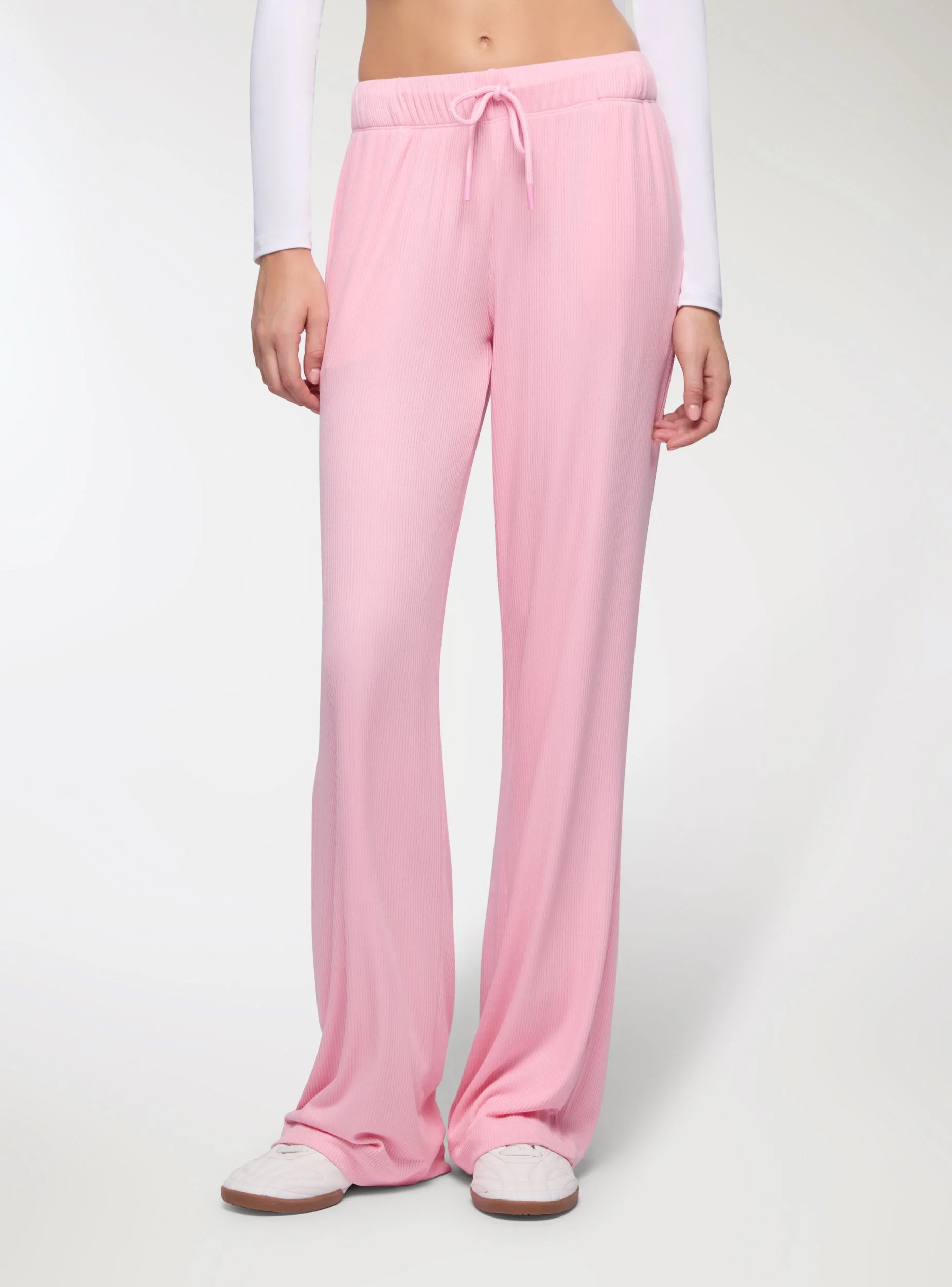 Pantaloni tuta wide leg in costina - Image 4