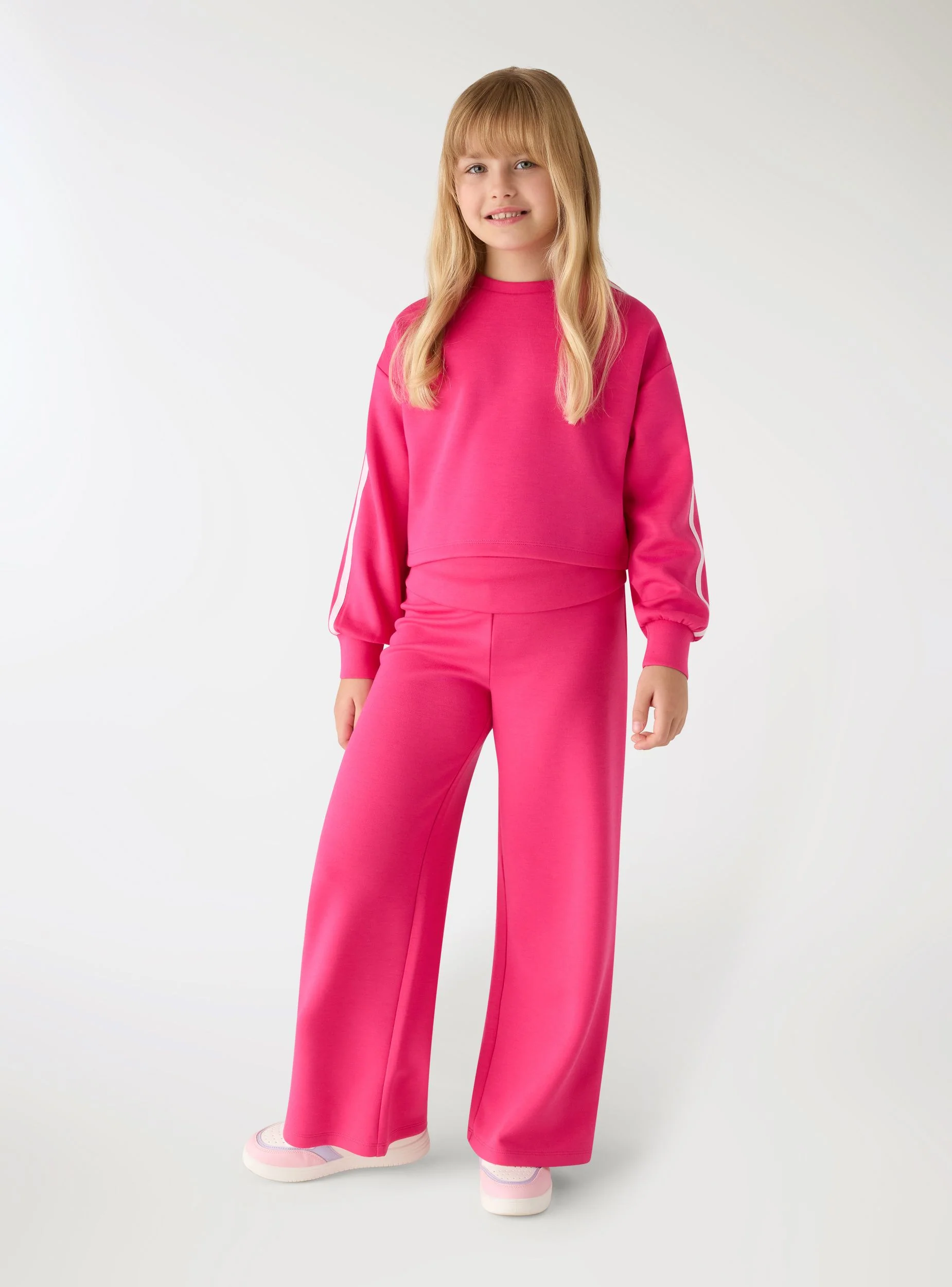Pantaloni tuta wide leg tessuto interlock caldo - Image 2