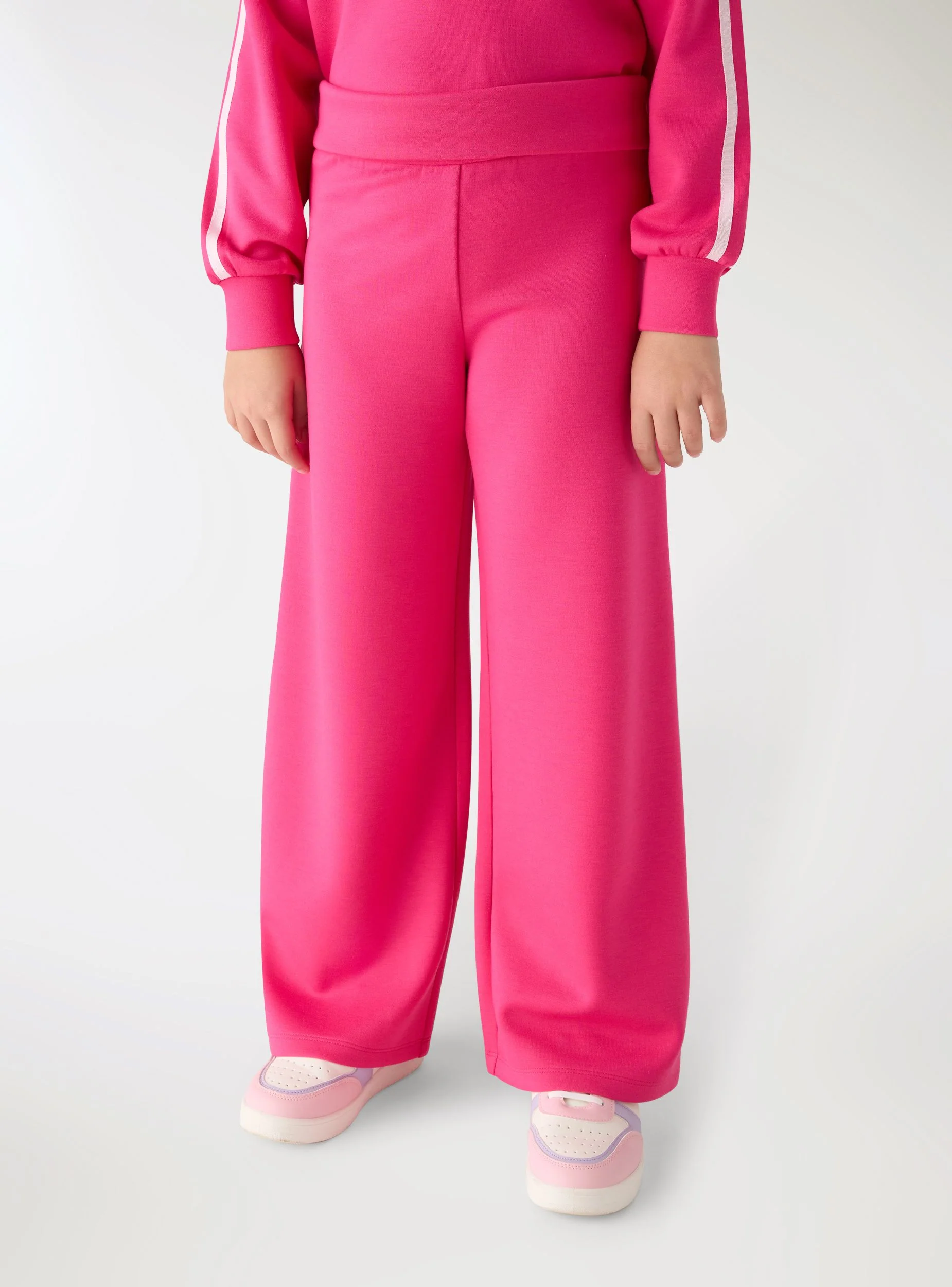 Pantaloni tuta wide leg tessuto interlock caldo - Image 3