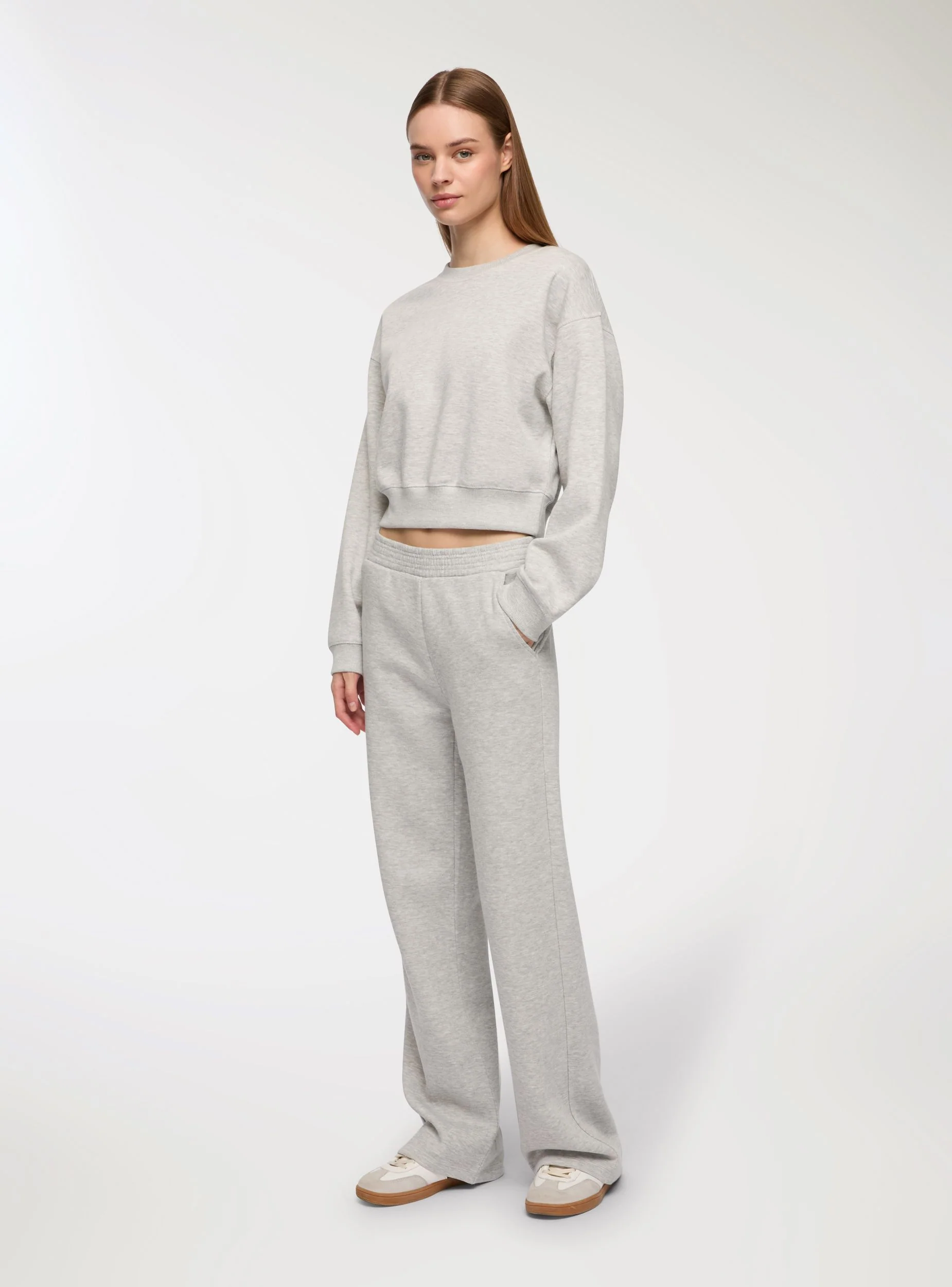 Pantaloni tuta wide leg tinta unita - Image 2