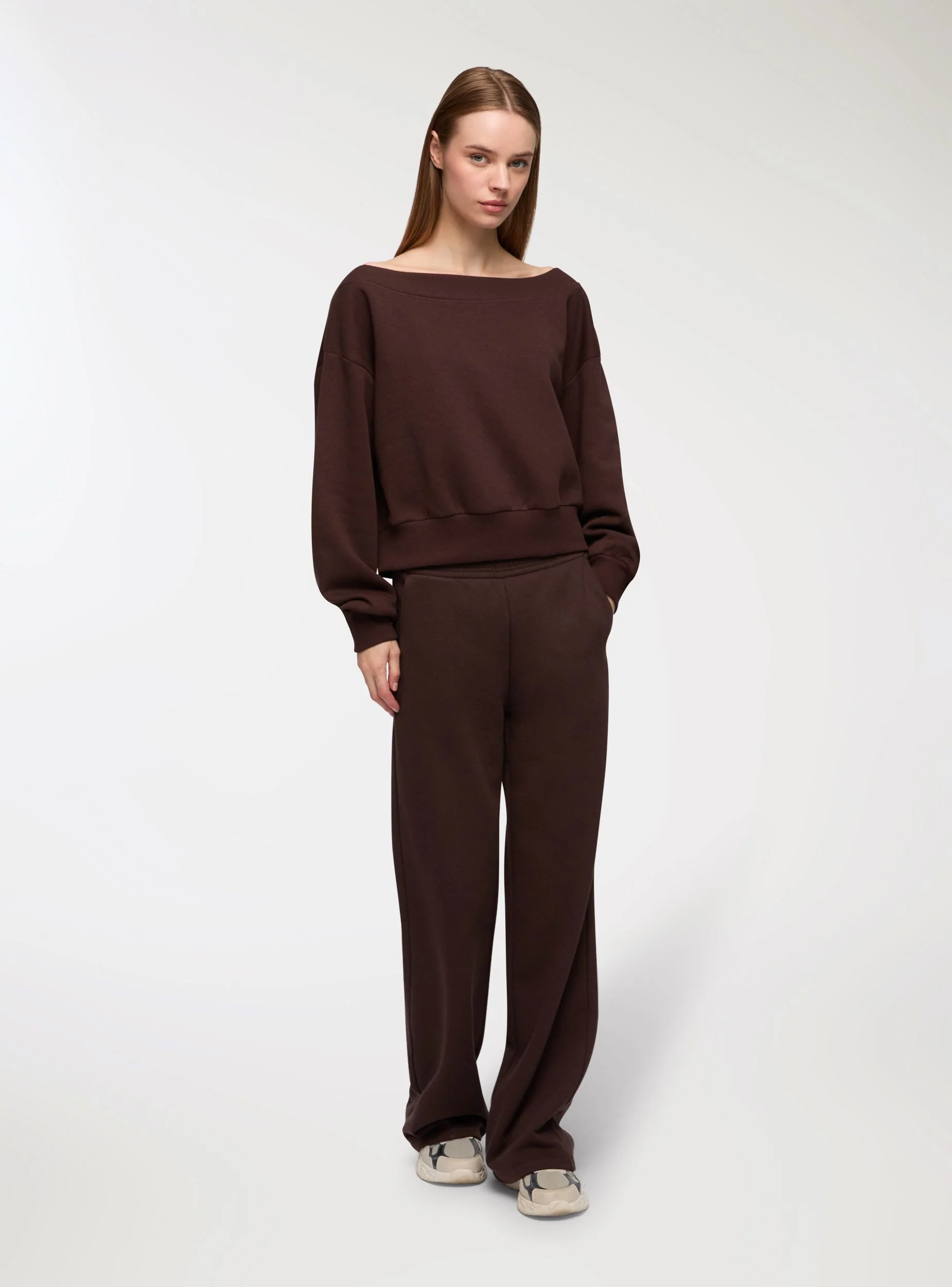 Pantaloni tuta wide leg tinta unita - Image 4