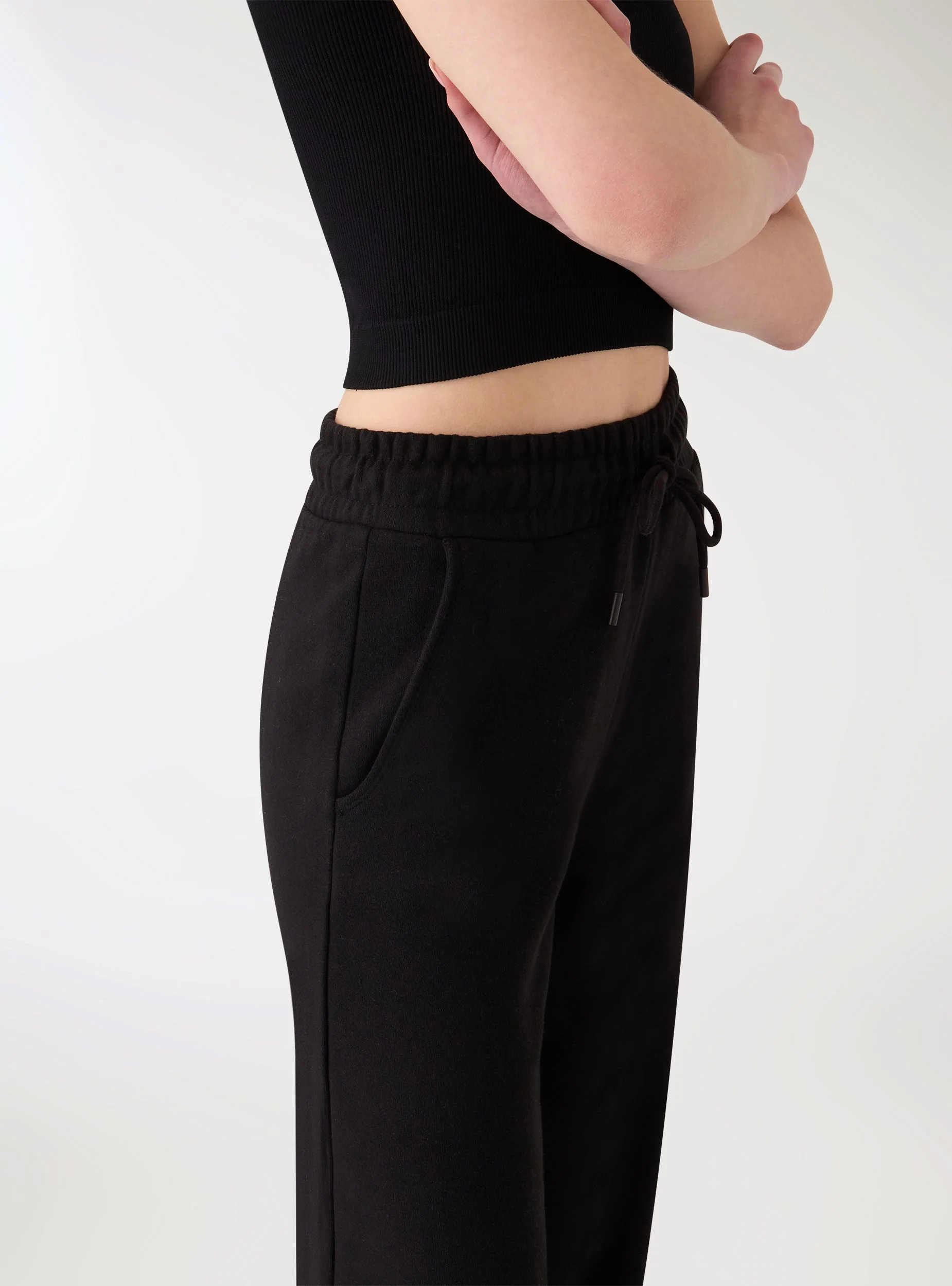 Pantaloni tuta wide leg tinta unita - Image 3