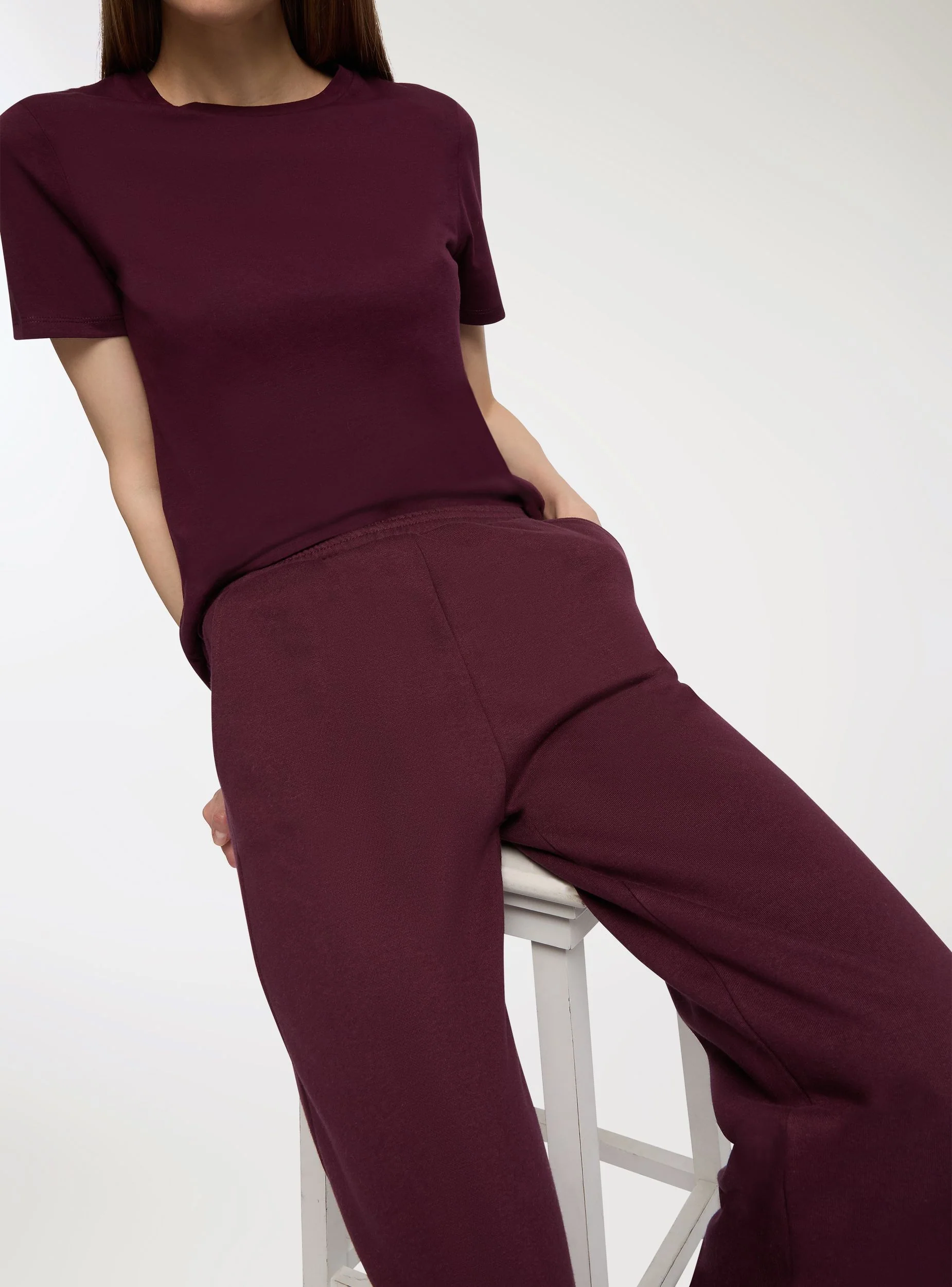 Pantaloni tuta wide leg tinta unita - Image 2