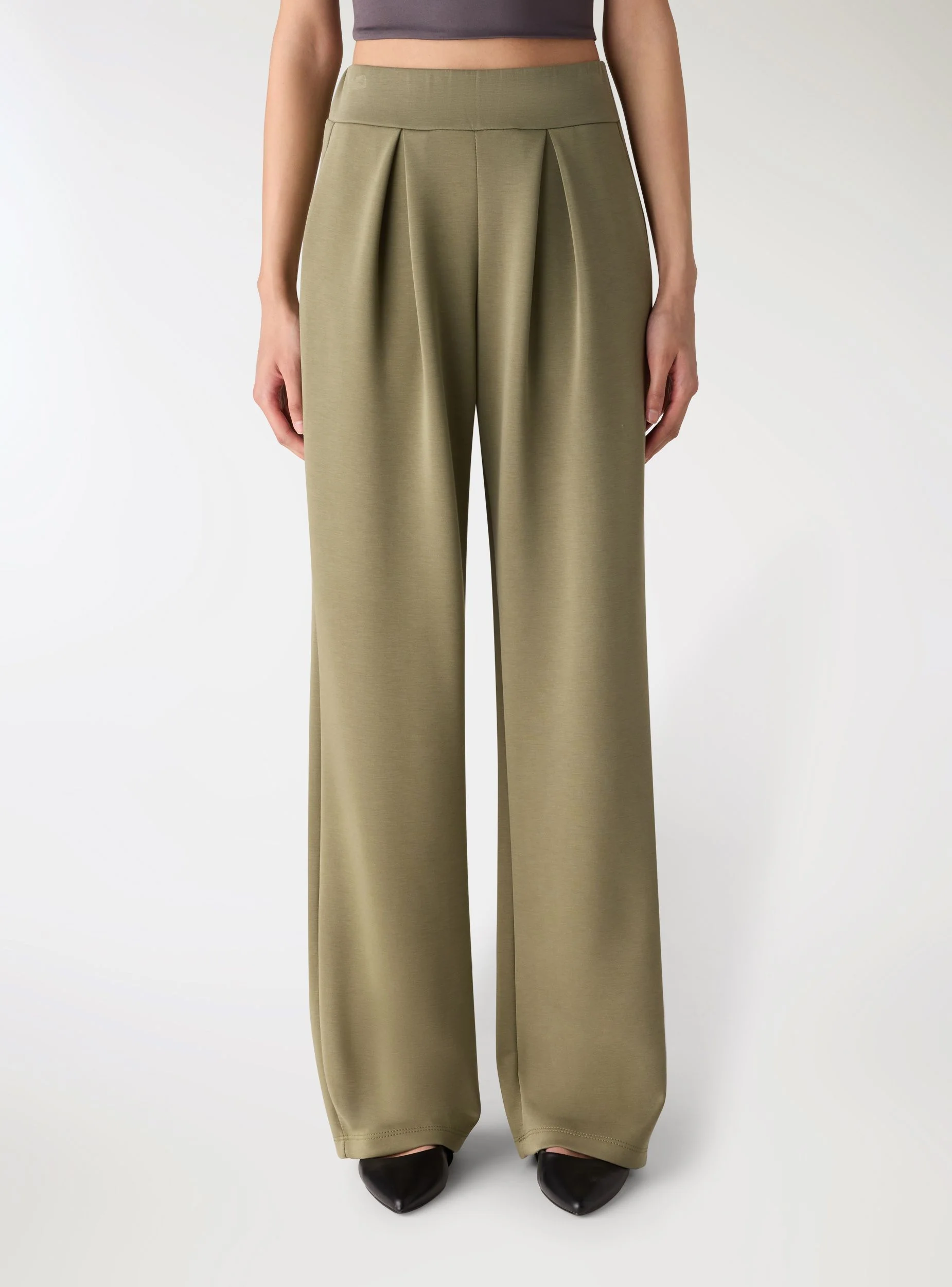 Pantaloni tuta wide leg vita elastica - Image 2