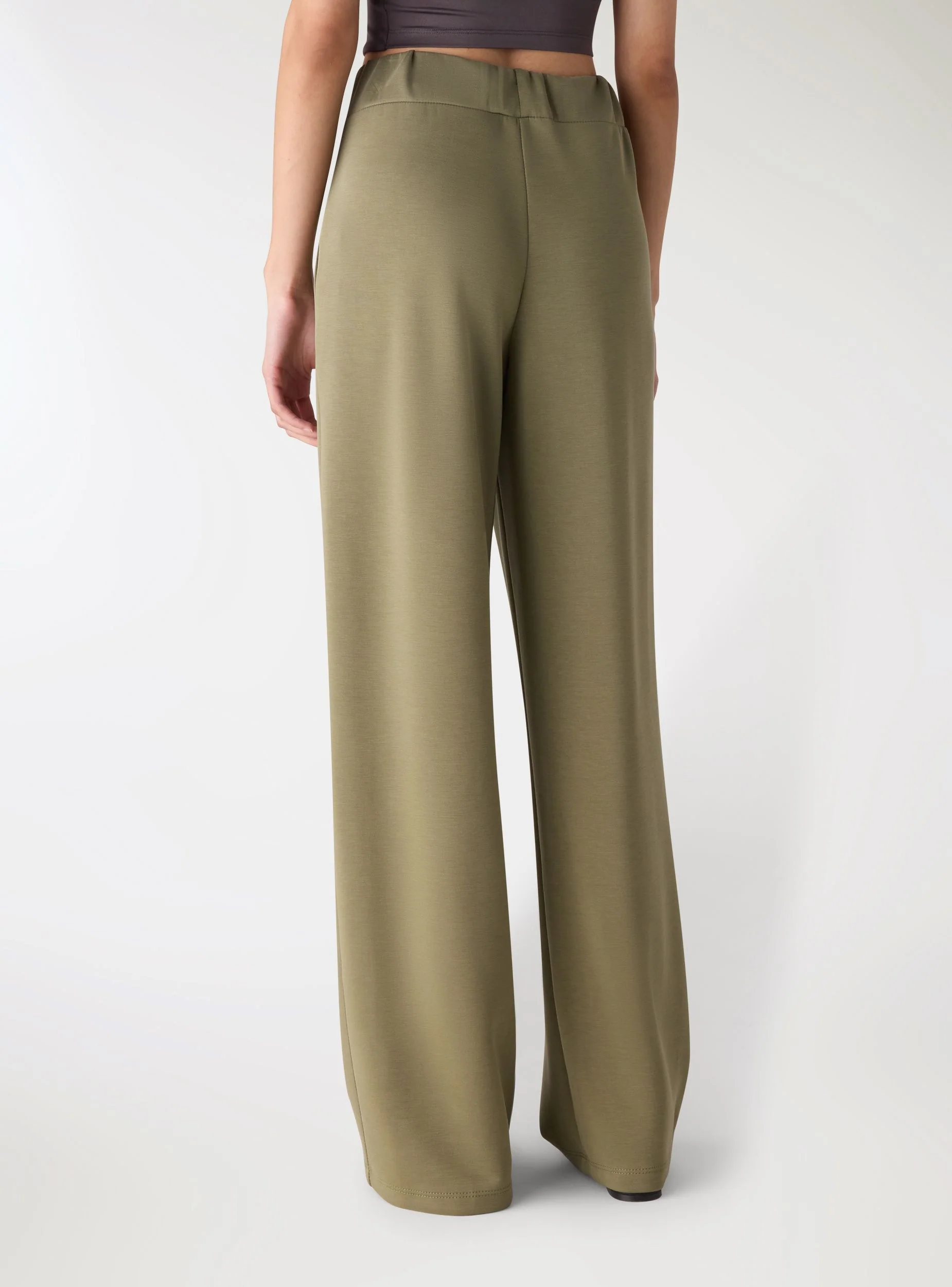 Pantaloni tuta wide leg vita elastica - Image 3