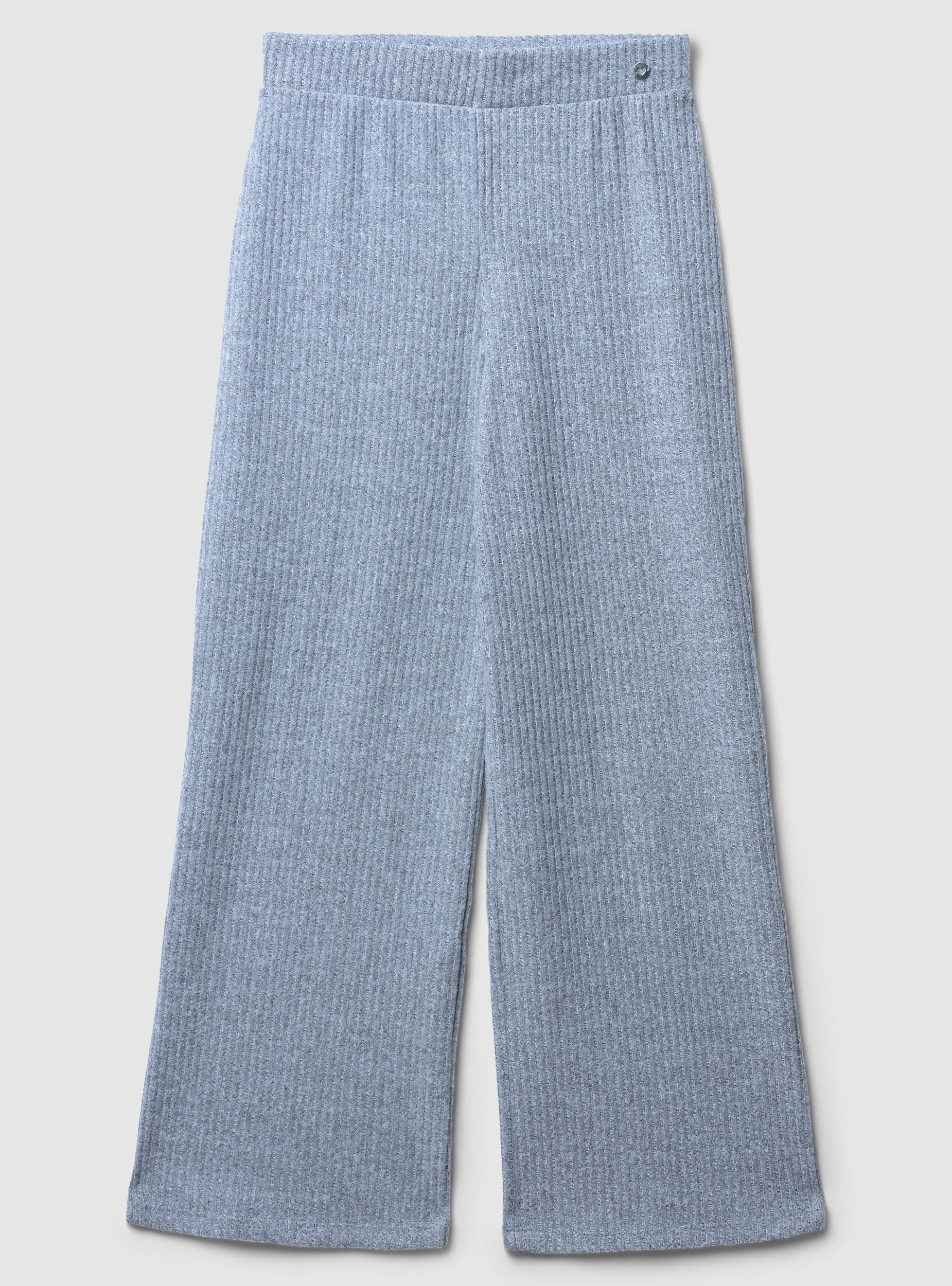 Pantaloni wide leg a coste - Image 4